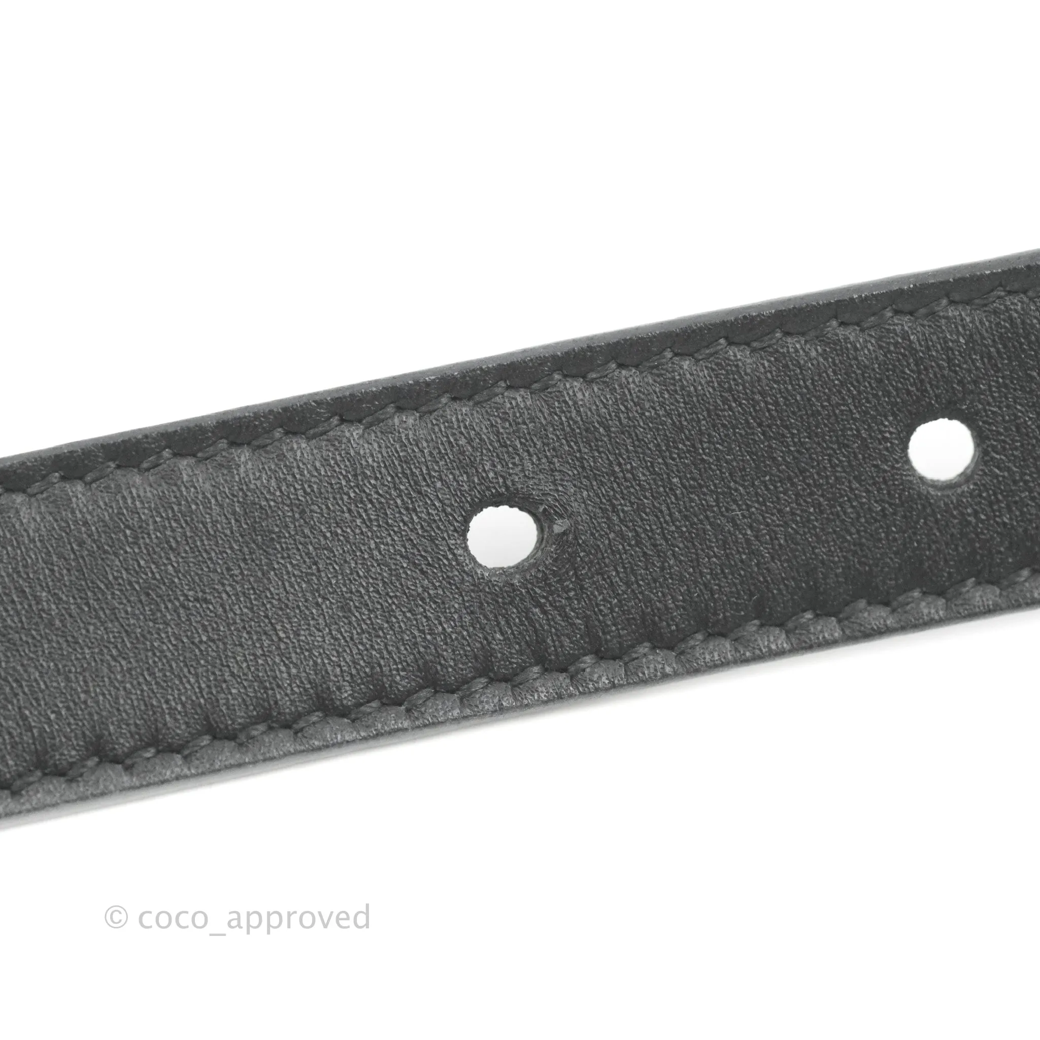 Gucci Black Calfskin Double GG 20mm Belt 80 32