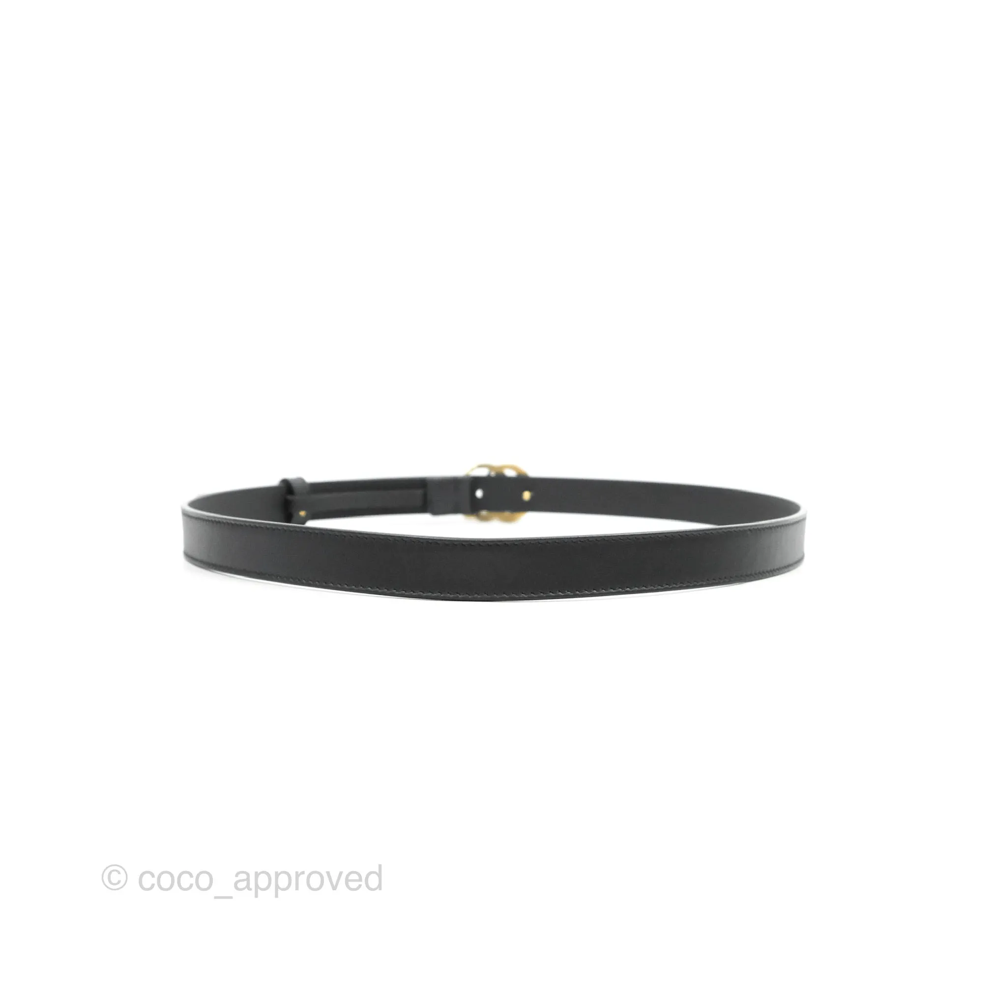 Gucci Black Calfskin Double GG 20mm Belt 80 32