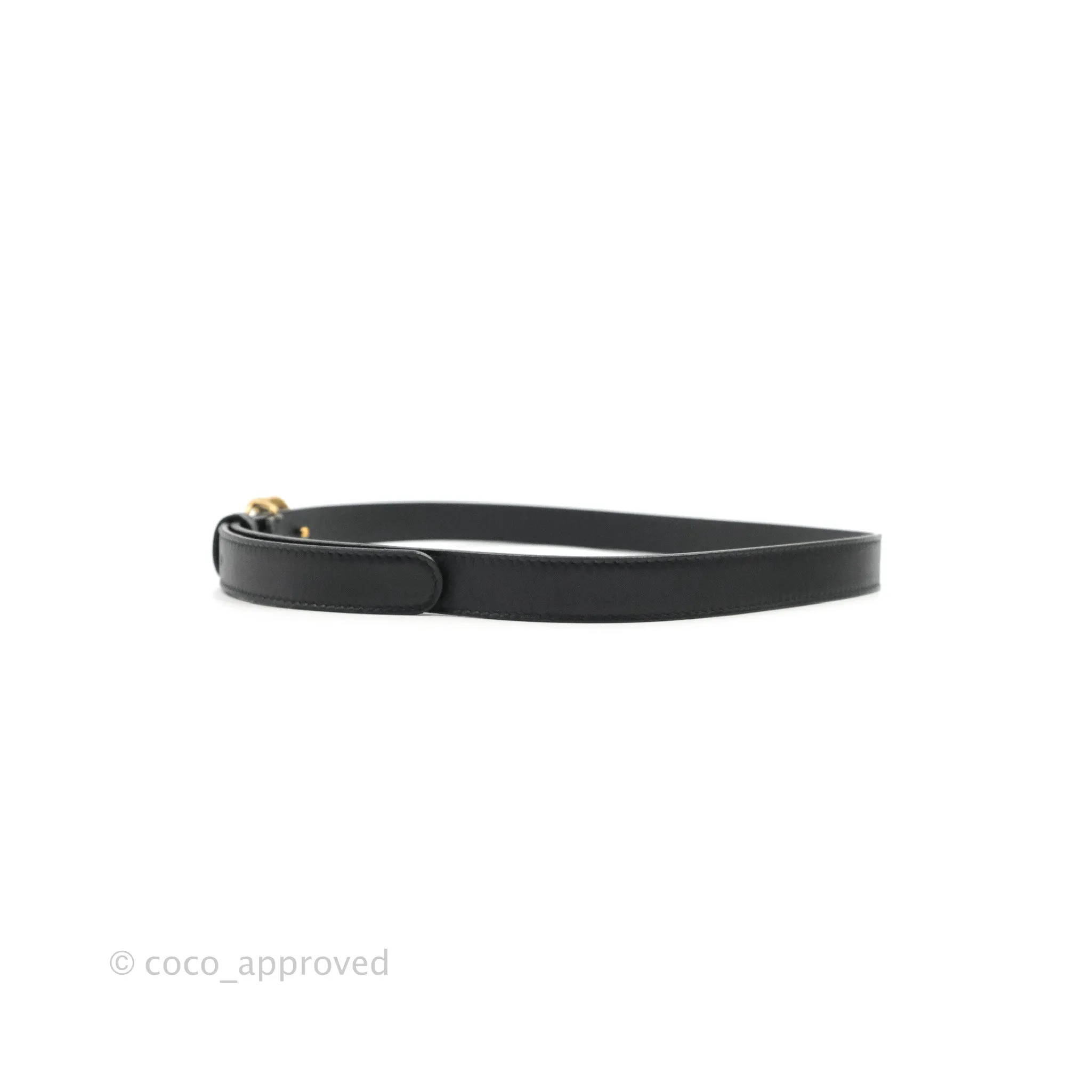 Gucci Black Calfskin Double GG 20mm Belt 80 32