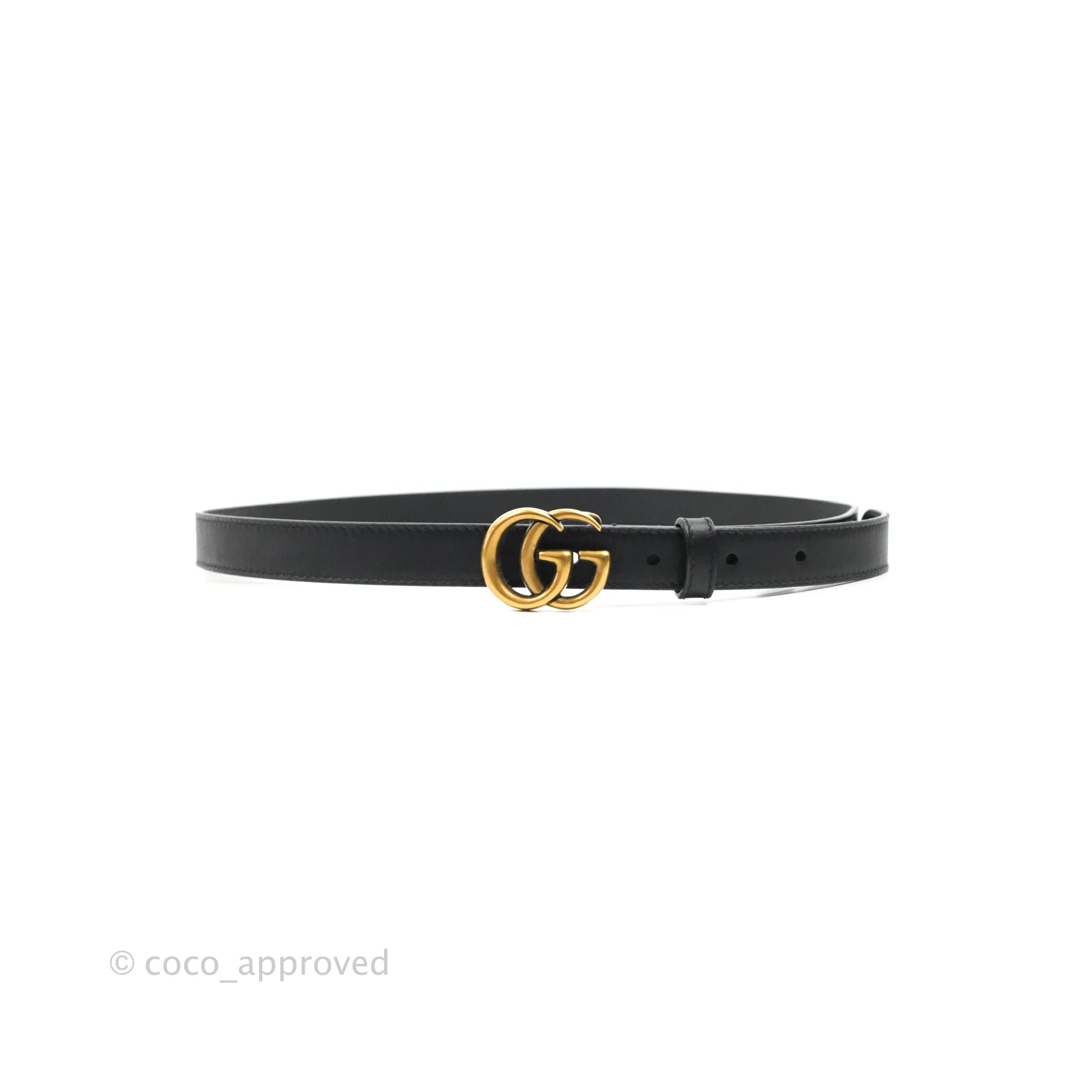 Gucci Black Calfskin Double GG 20mm Belt 80 32
