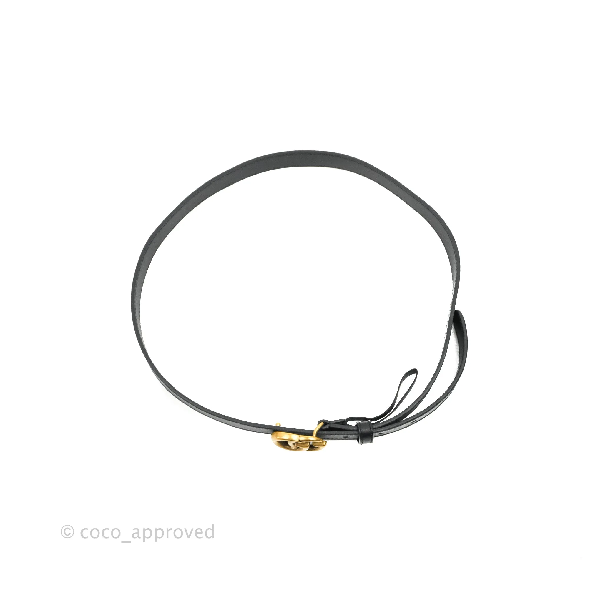 Gucci Black Calfskin Double GG 20mm Belt 80 32