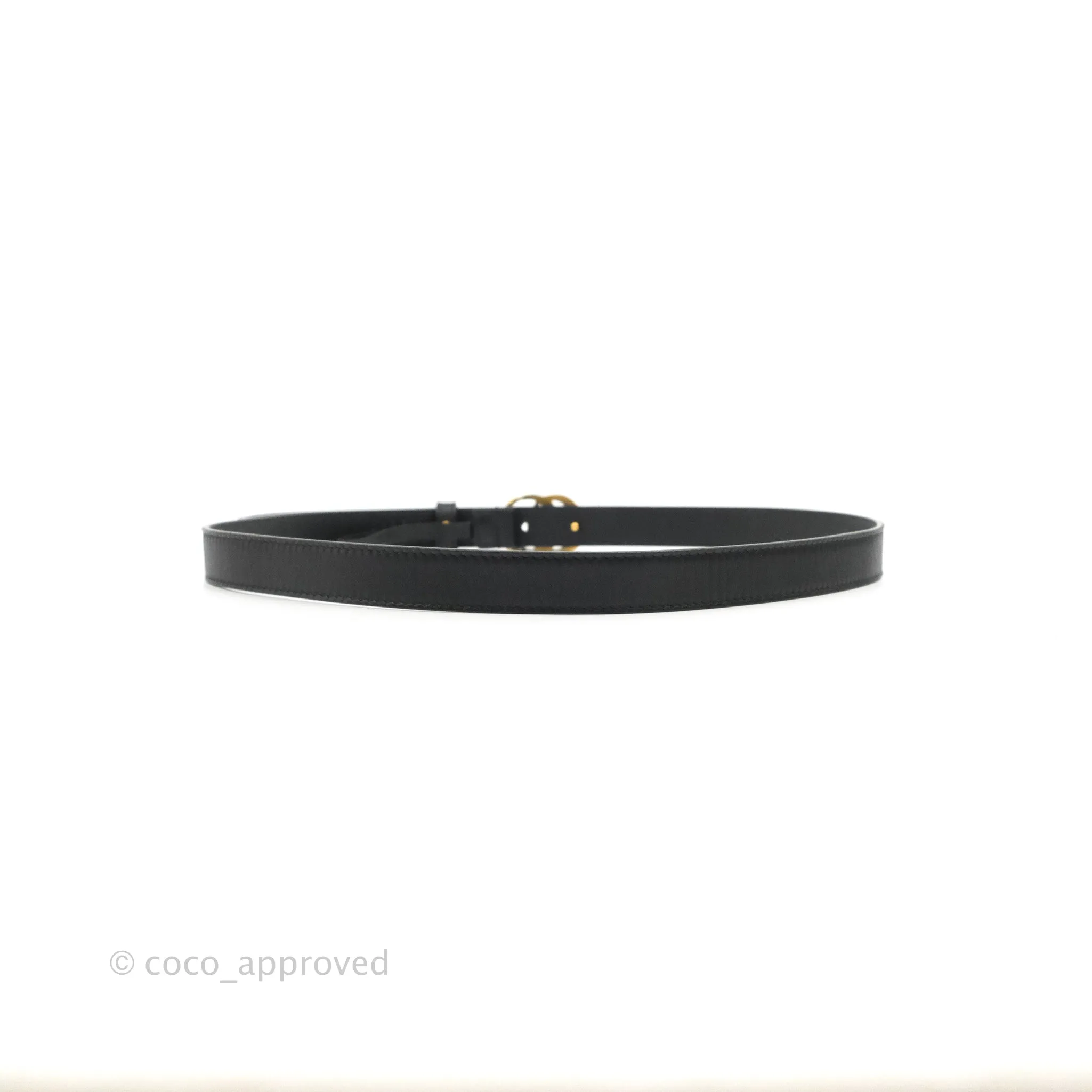 Gucci Black Calfskin Double GG 20mm Belt 80 32