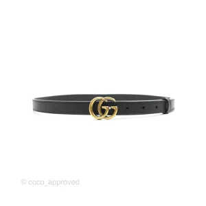 Gucci Black Calfskin Double GG 20mm Belt 80 32
