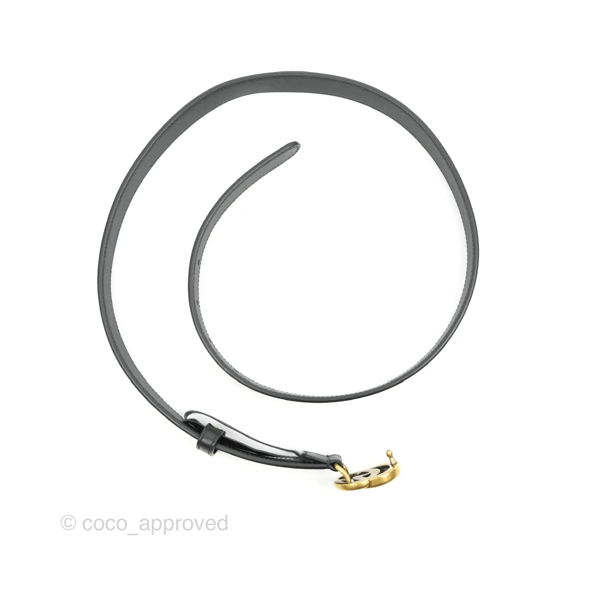 Gucci Black Calfskin Double GG 20mm Belt 80 32