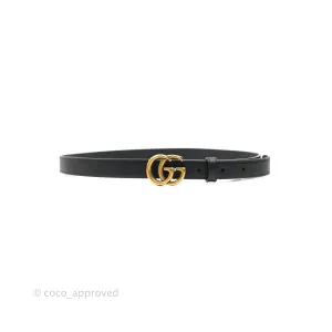 Gucci Black Calfskin Double GG 20mm Belt 80 32