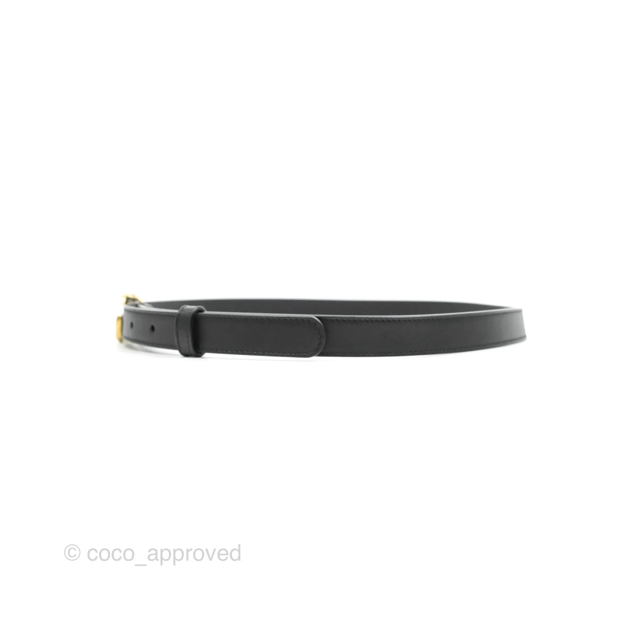 Gucci Black Calfskin Double GG 20mm Belt 80 32