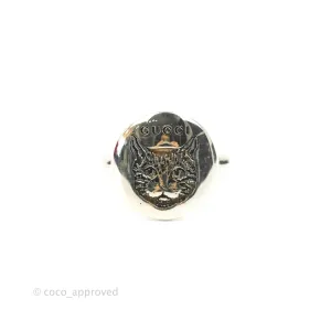 Gucci Blind For Love Mystic Cat Engraved Ring Sterling Silver Size 10