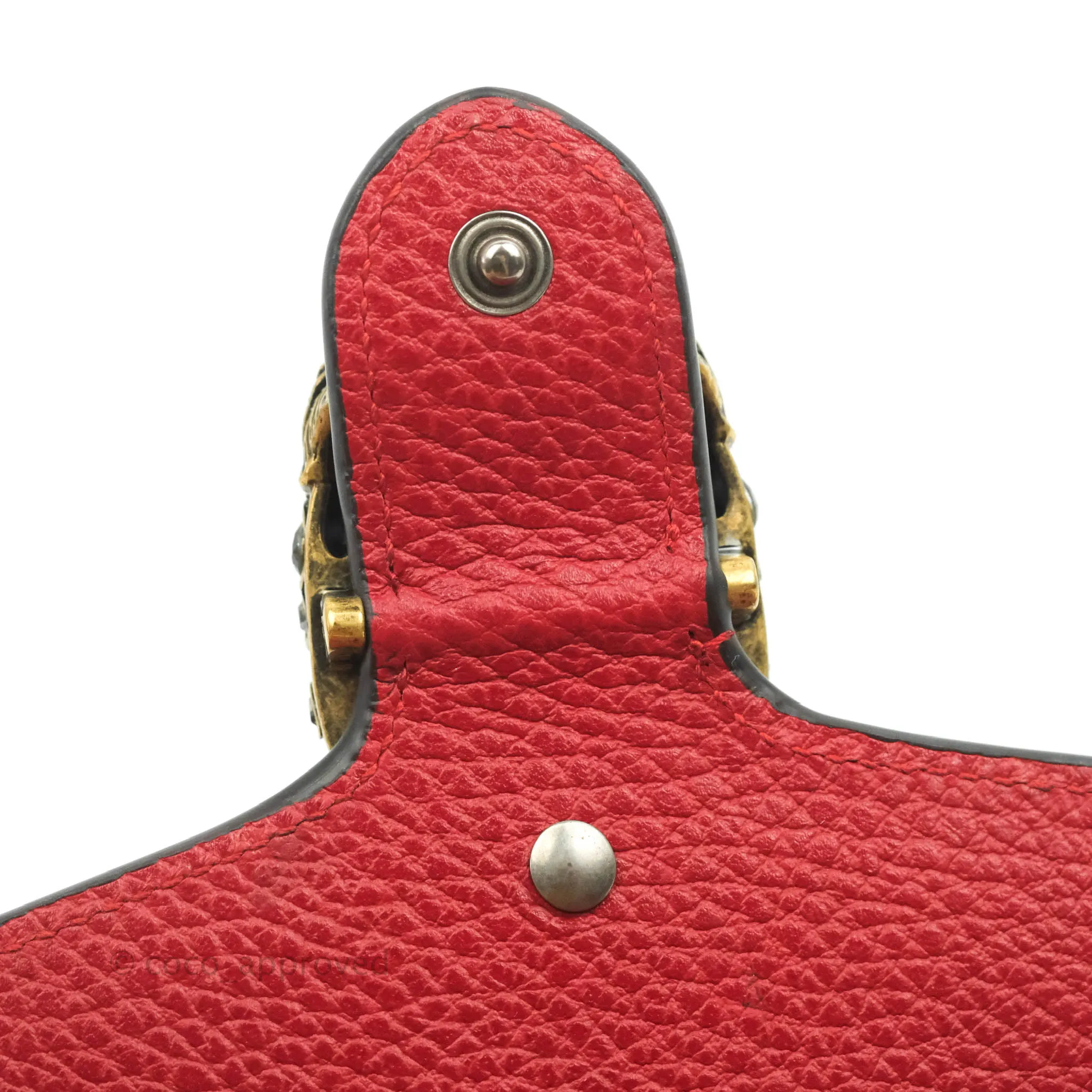 Gucci Calfskin Dionysus Mini Leather Chain Bag Red