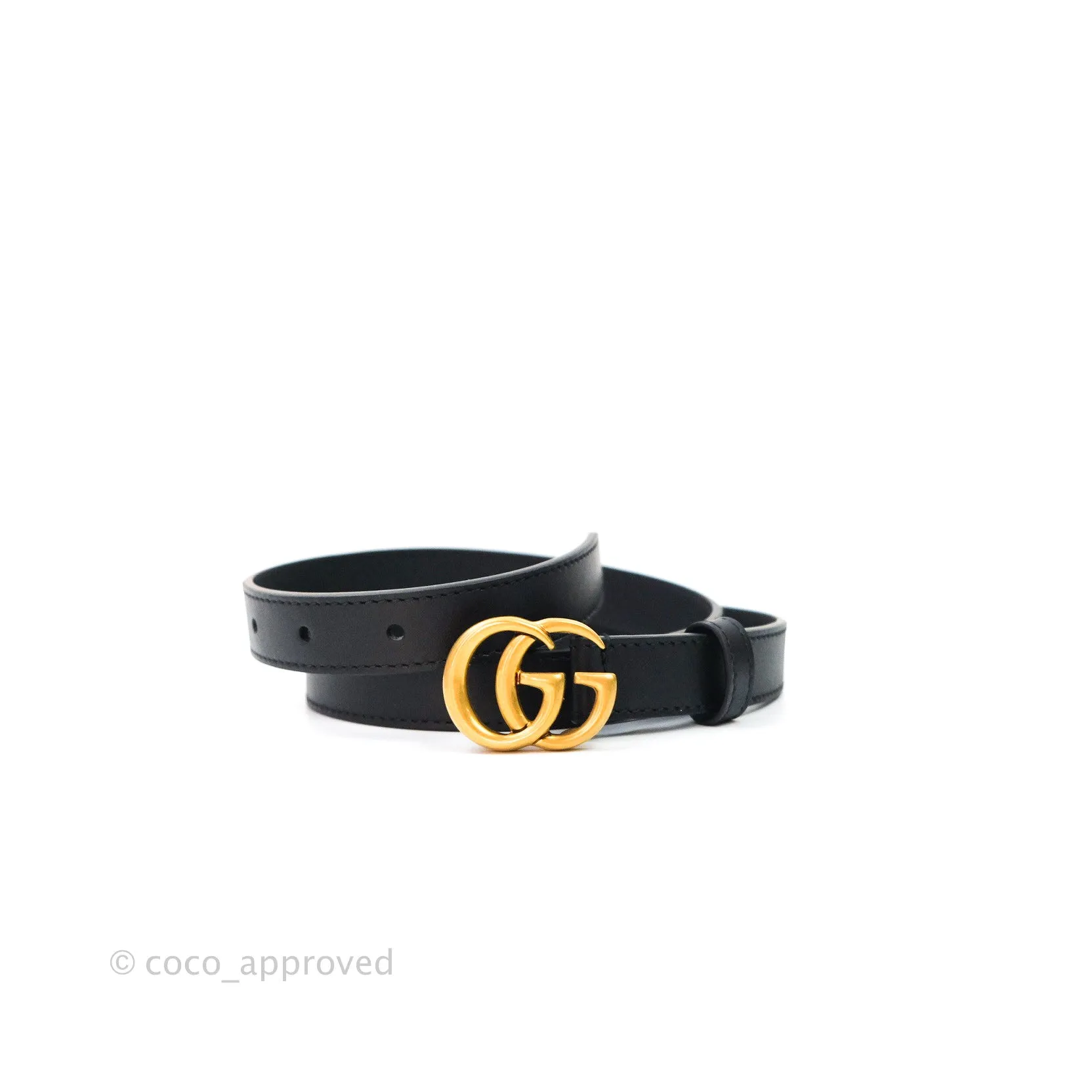Gucci Calfskin Double GG 20mm Belt 75 30 Black