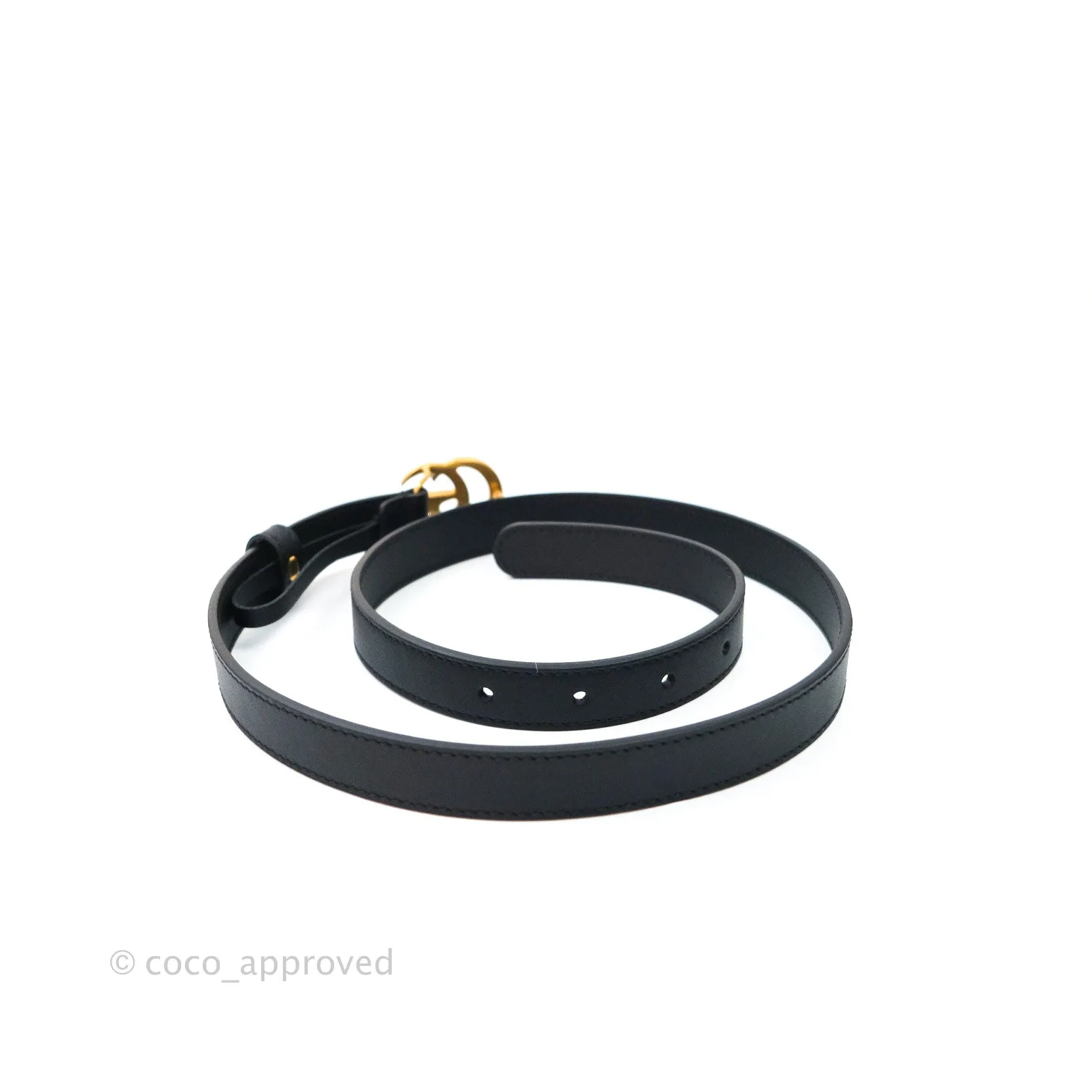 Gucci Calfskin Double GG 20mm Belt 75 30 Black