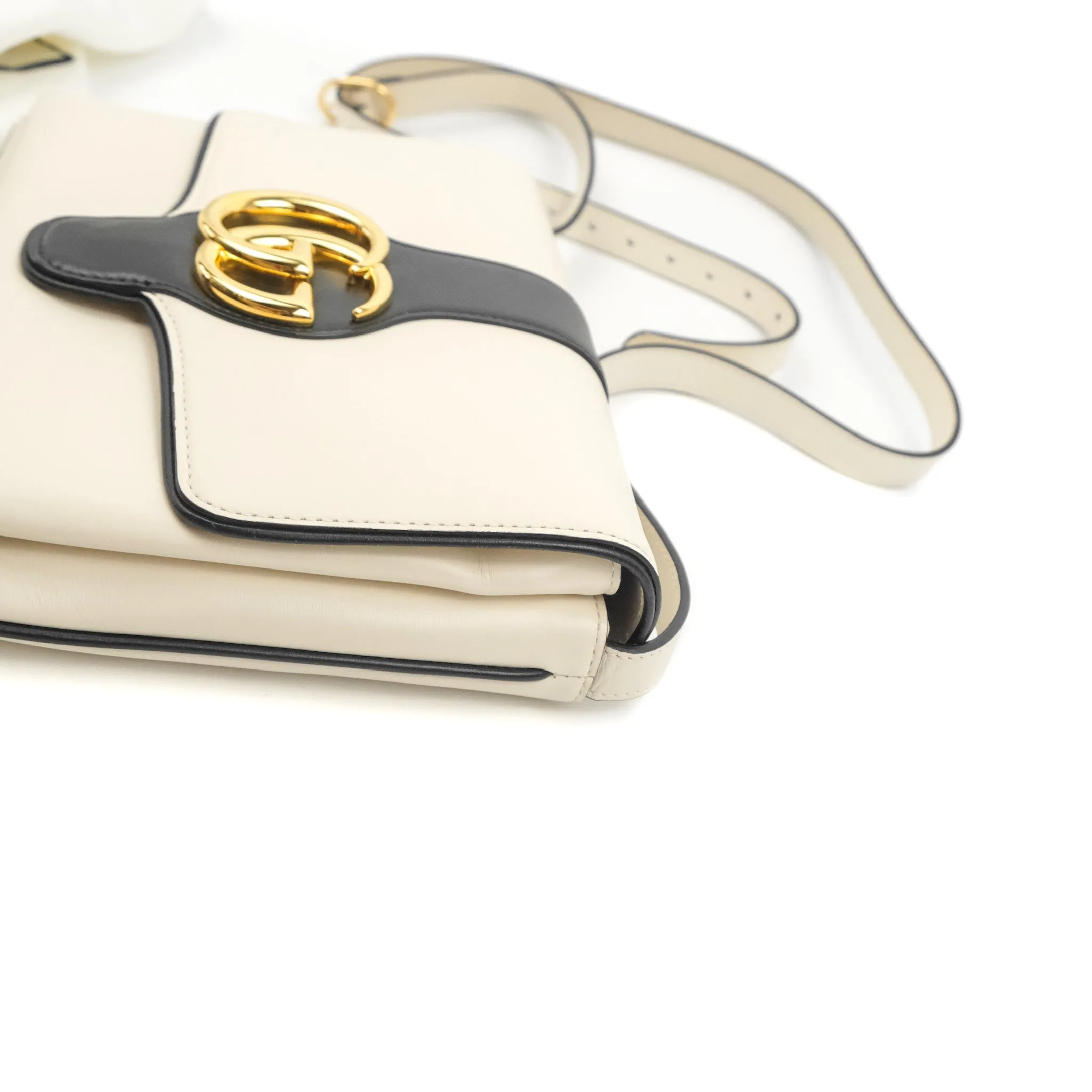 Gucci Calfskin Medium Arli Flap Shoulder Bag White