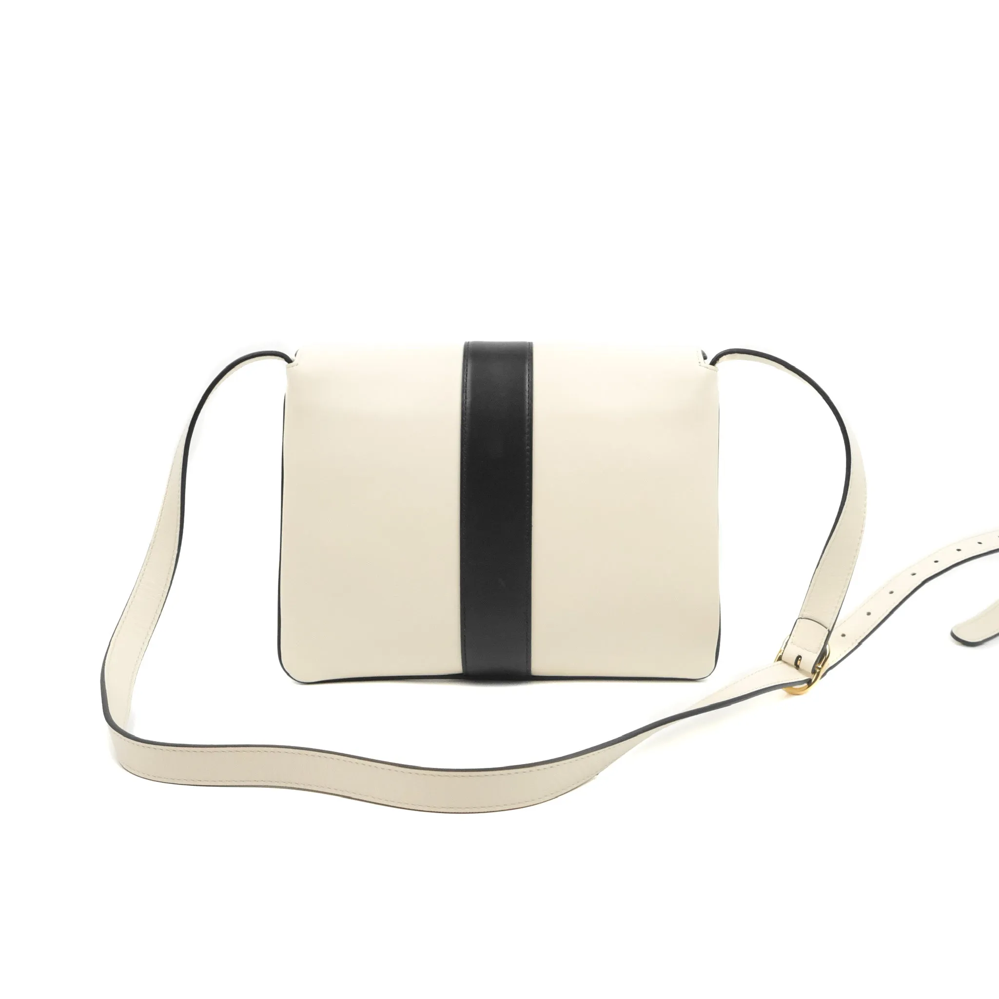 Gucci Calfskin Medium Arli Flap Shoulder Bag White