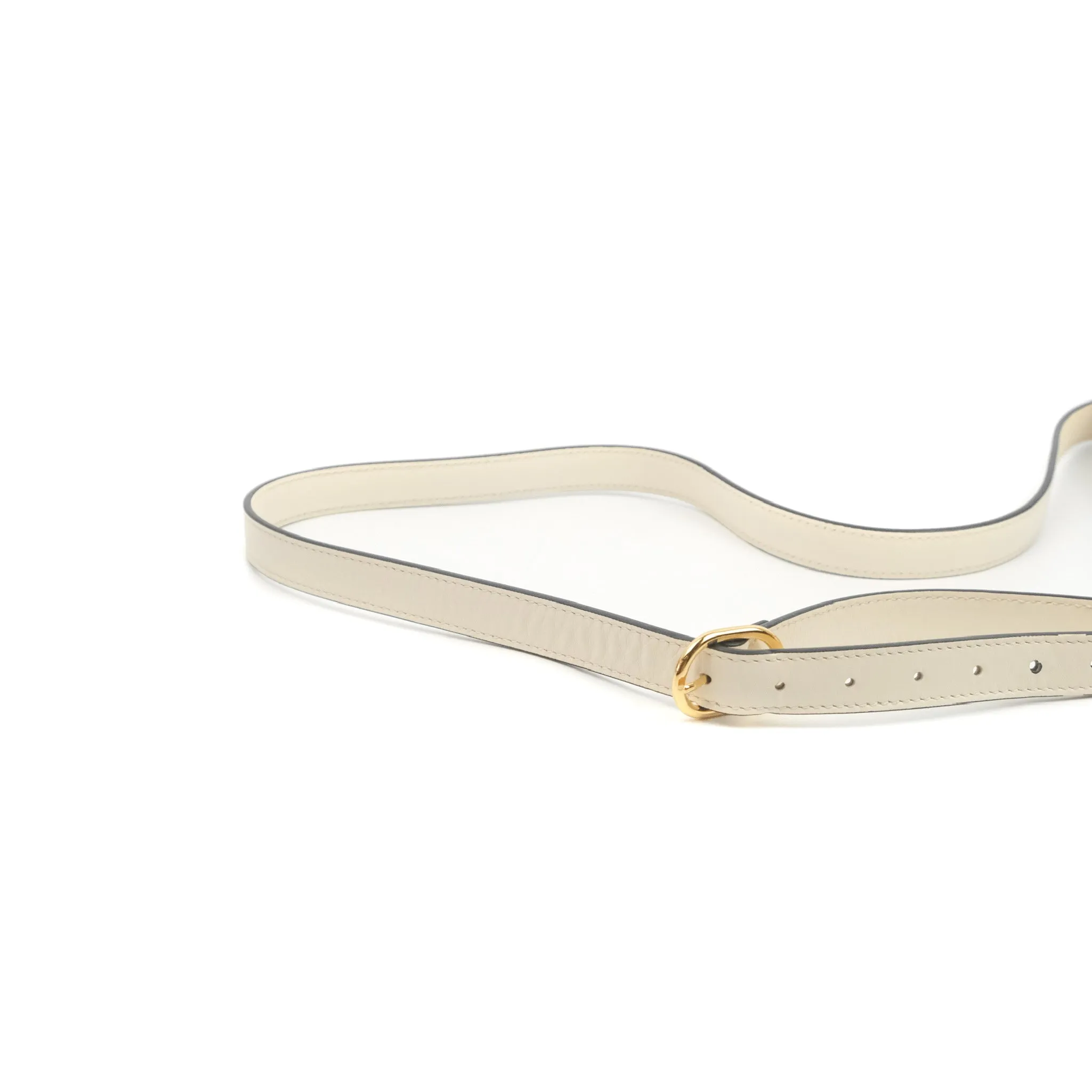 Gucci Calfskin Medium Arli Flap Shoulder Bag White