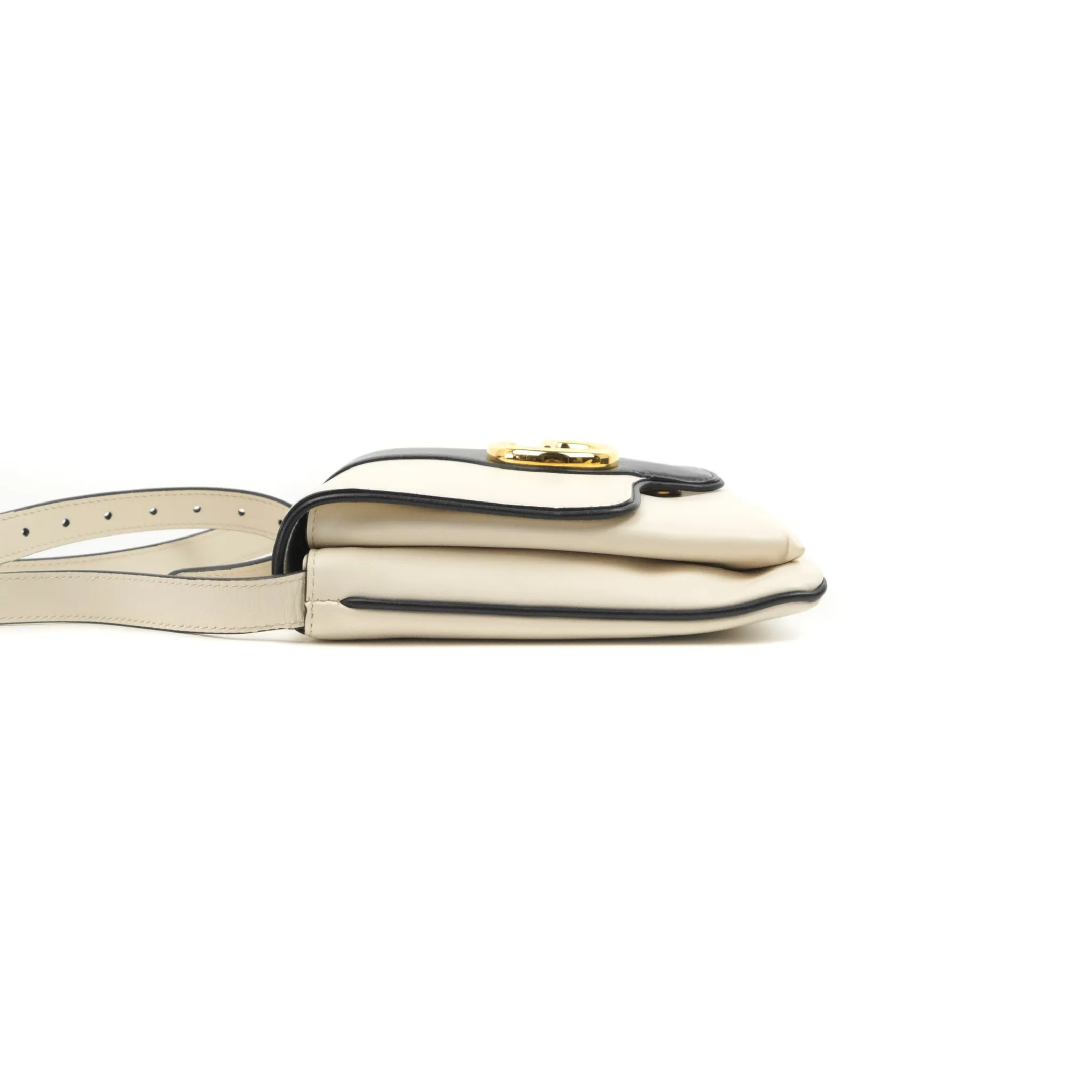 Gucci Calfskin Medium Arli Flap Shoulder Bag White