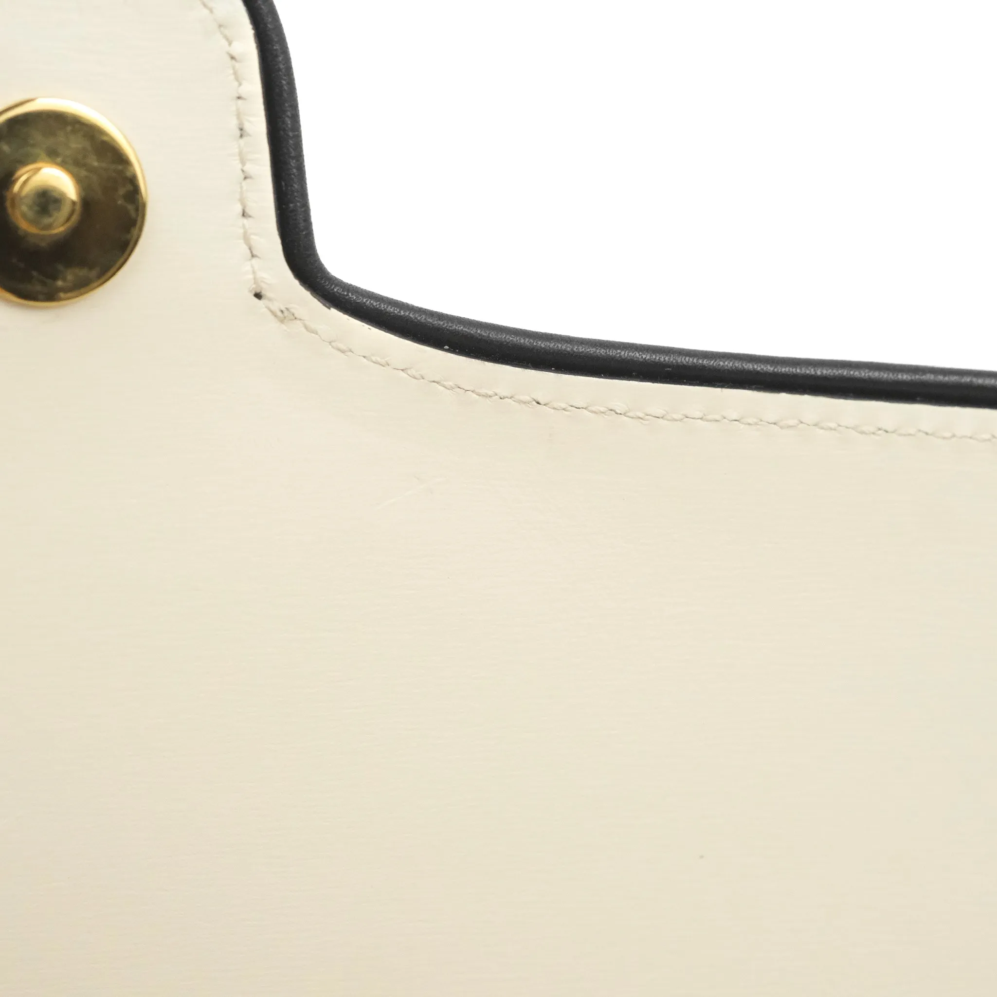 Gucci Calfskin Medium Arli Flap Shoulder Bag White