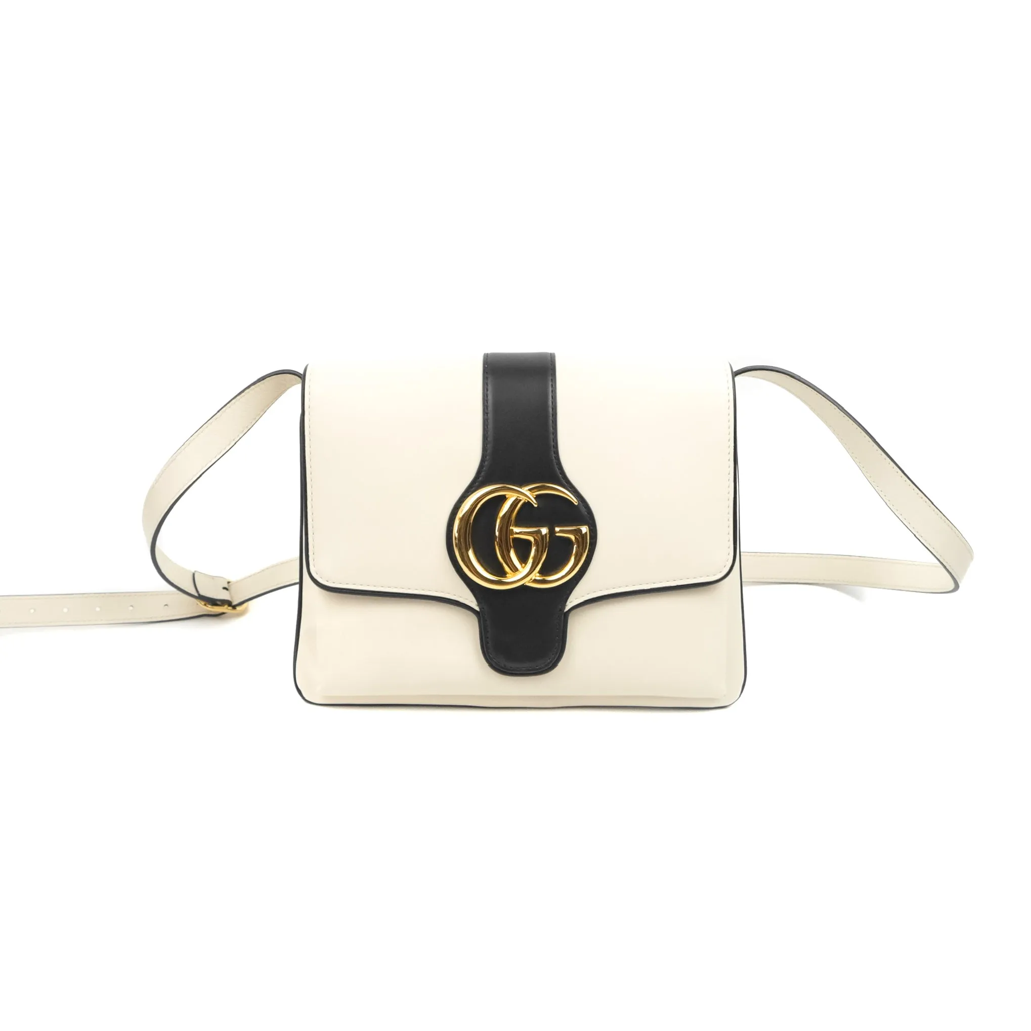 Gucci Calfskin Medium Arli Flap Shoulder Bag White