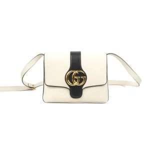 Gucci Calfskin Medium Arli Flap Shoulder Bag White