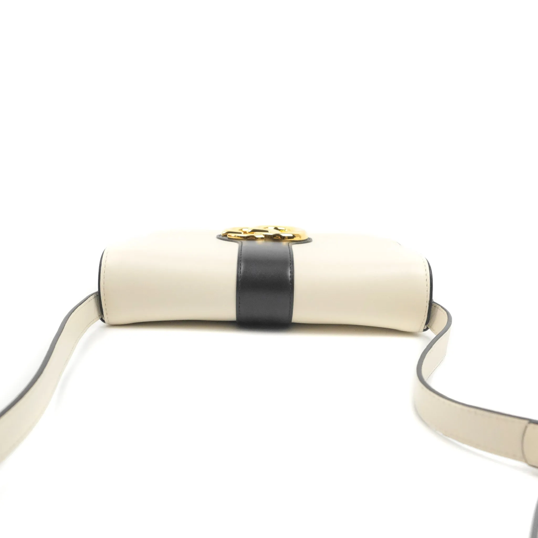 Gucci Calfskin Medium Arli Flap Shoulder Bag White