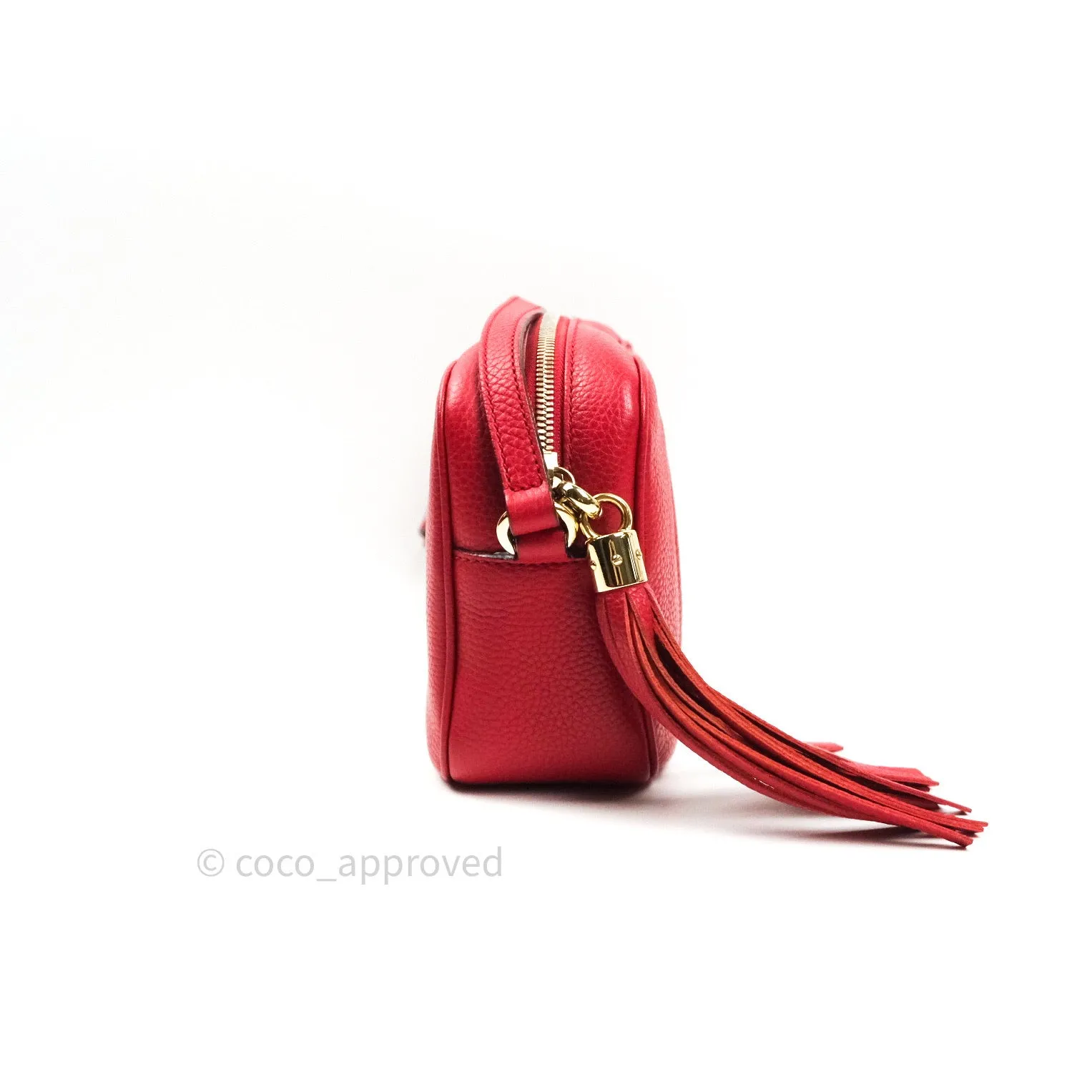 Gucci Calfskin Small Soho Disco Bag Red