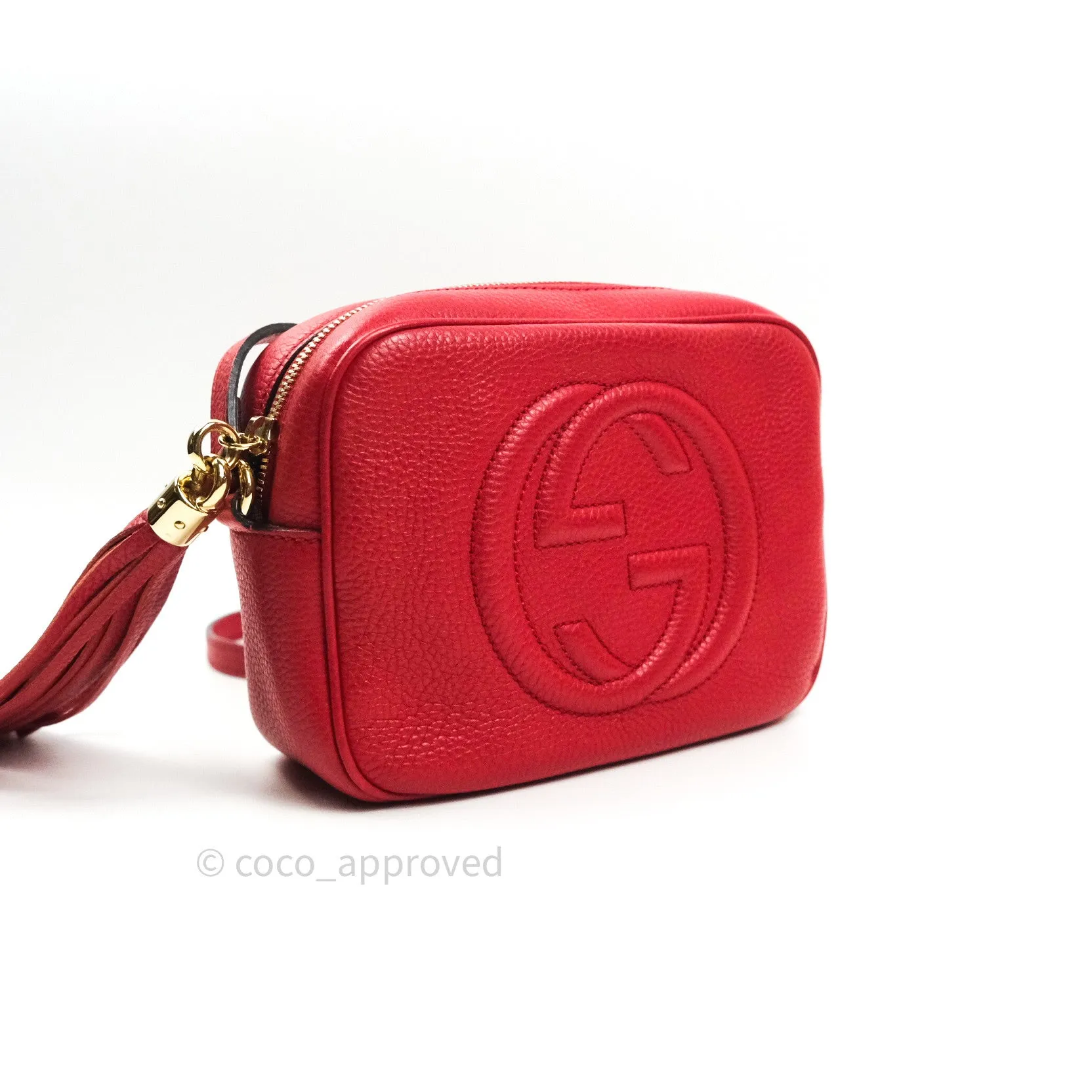 Gucci Calfskin Small Soho Disco Bag Red