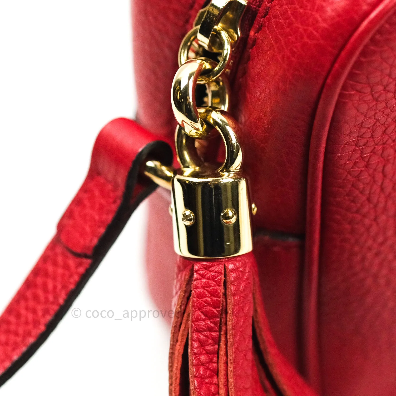 Gucci Calfskin Small Soho Disco Bag Red