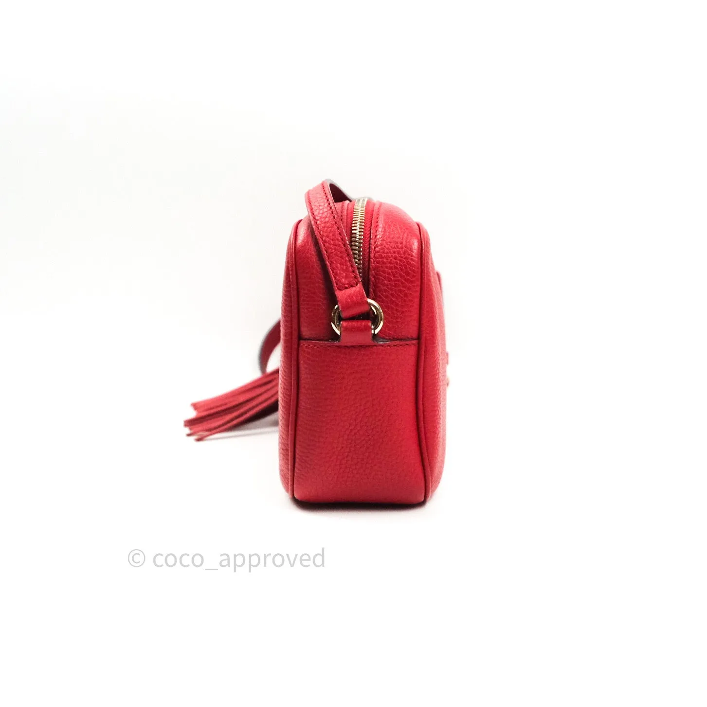 Gucci Calfskin Small Soho Disco Bag Red