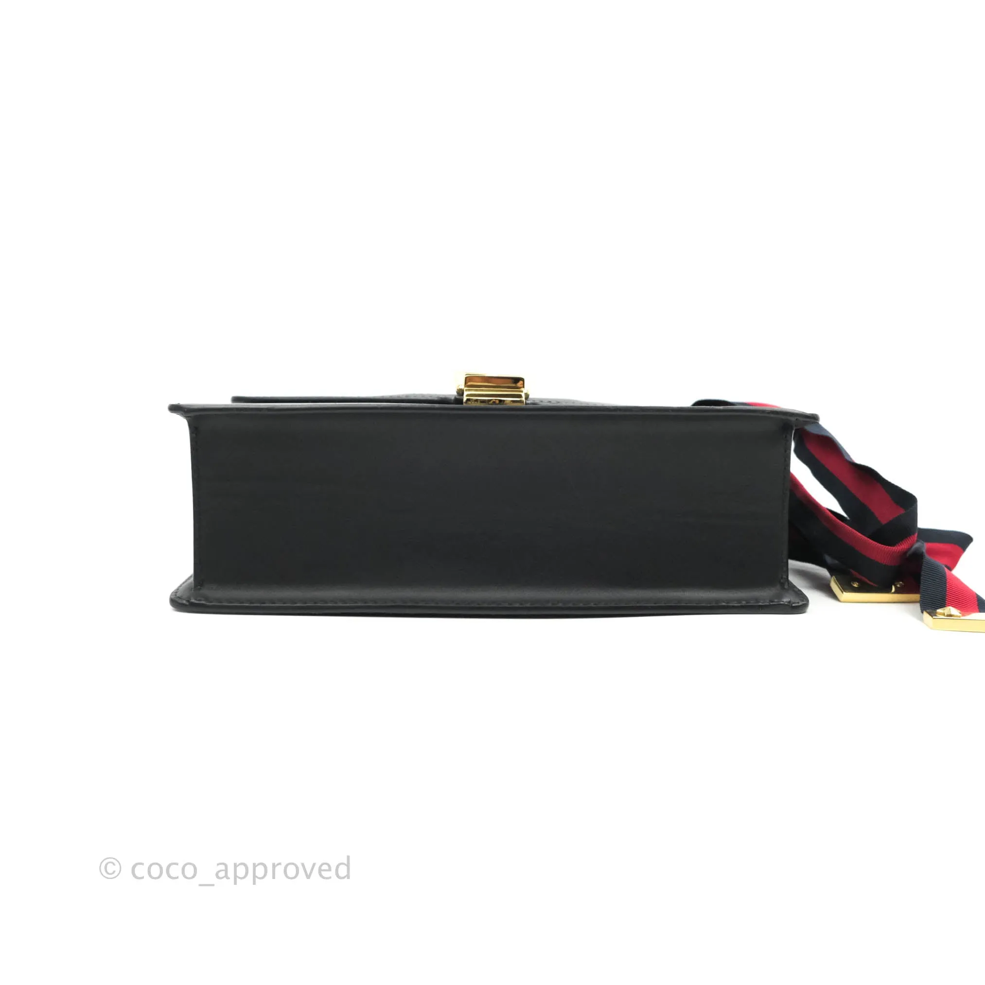 Gucci Calfskin Small Sylvie Shoulder Bag Black