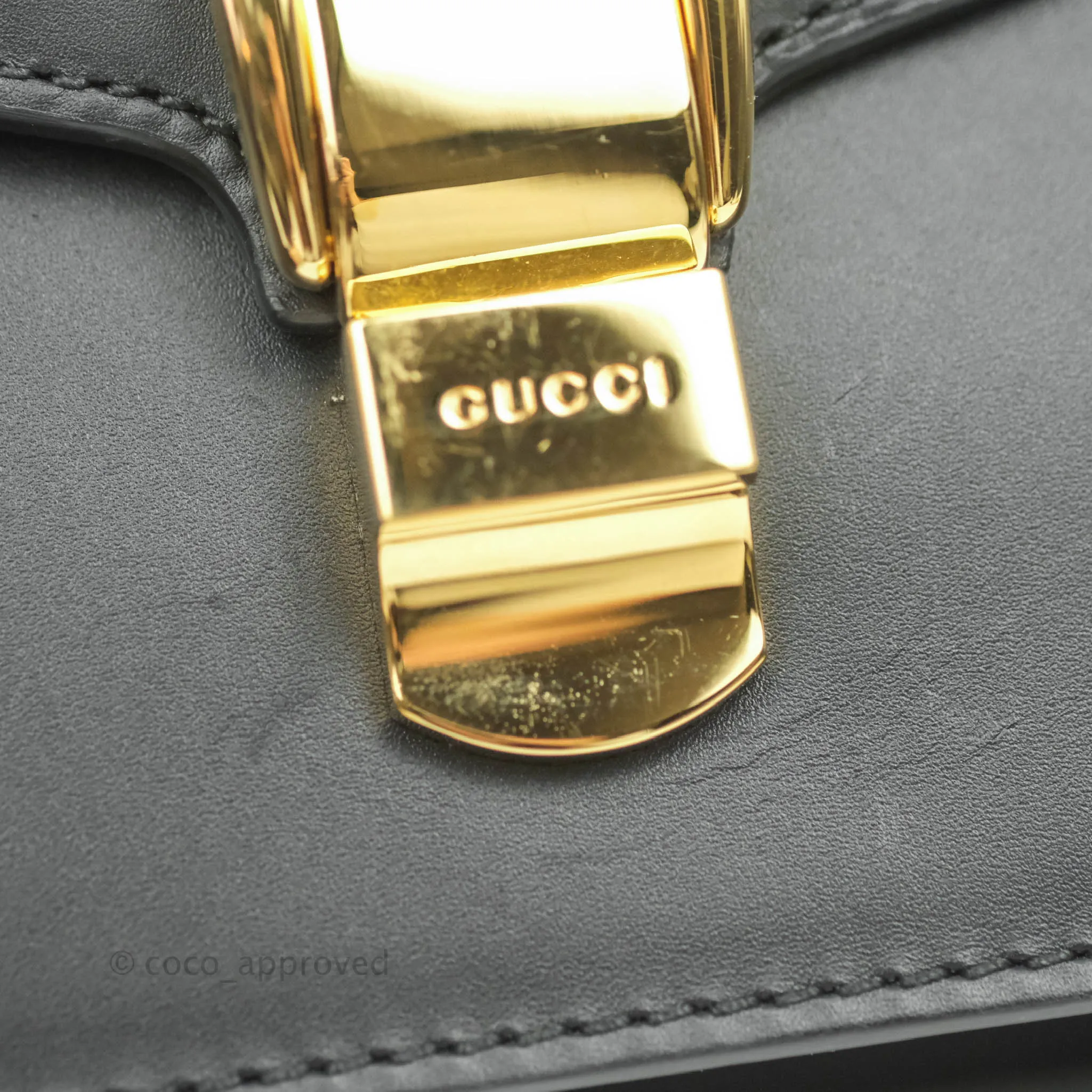 Gucci Calfskin Small Sylvie Shoulder Bag Black