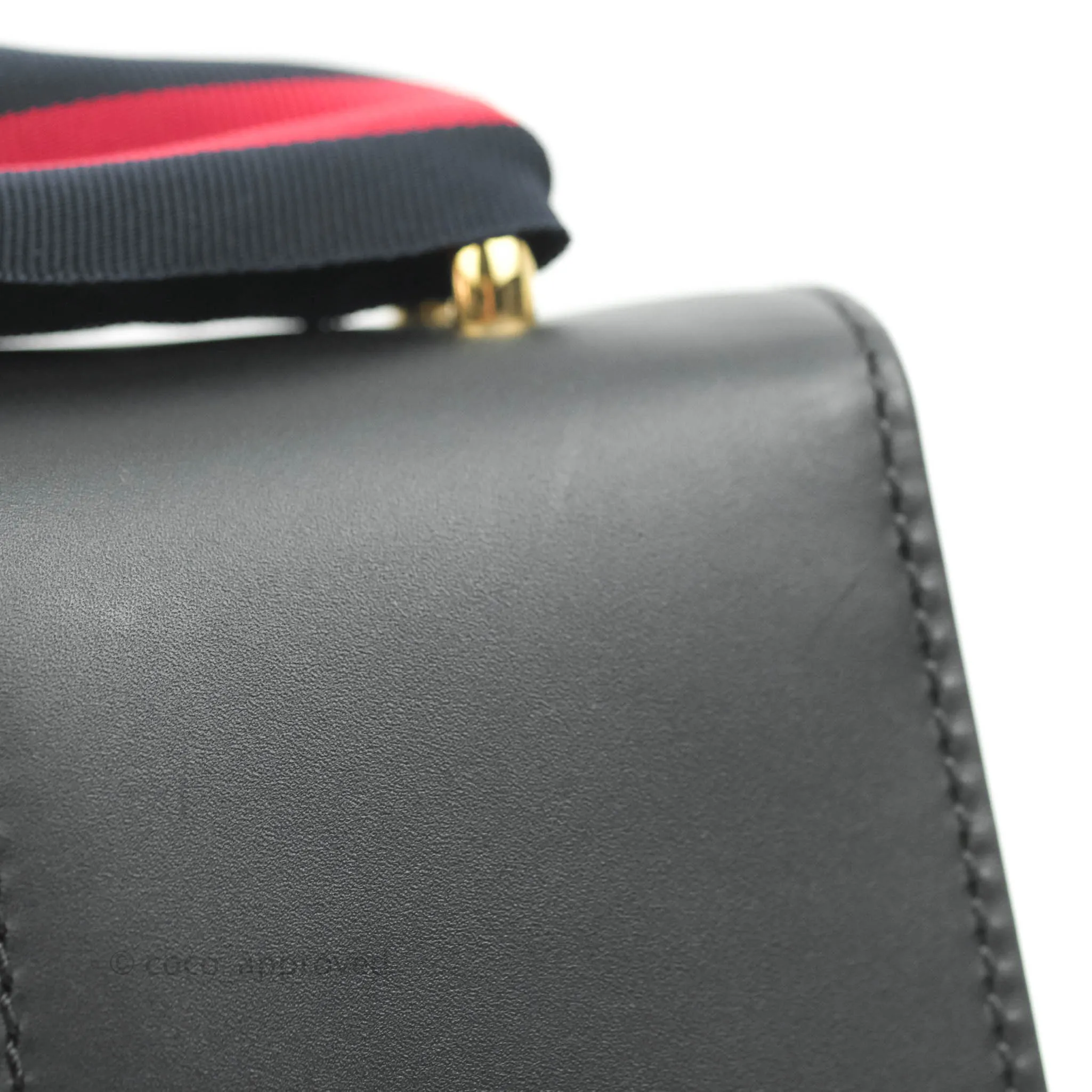 Gucci Calfskin Small Sylvie Shoulder Bag Black