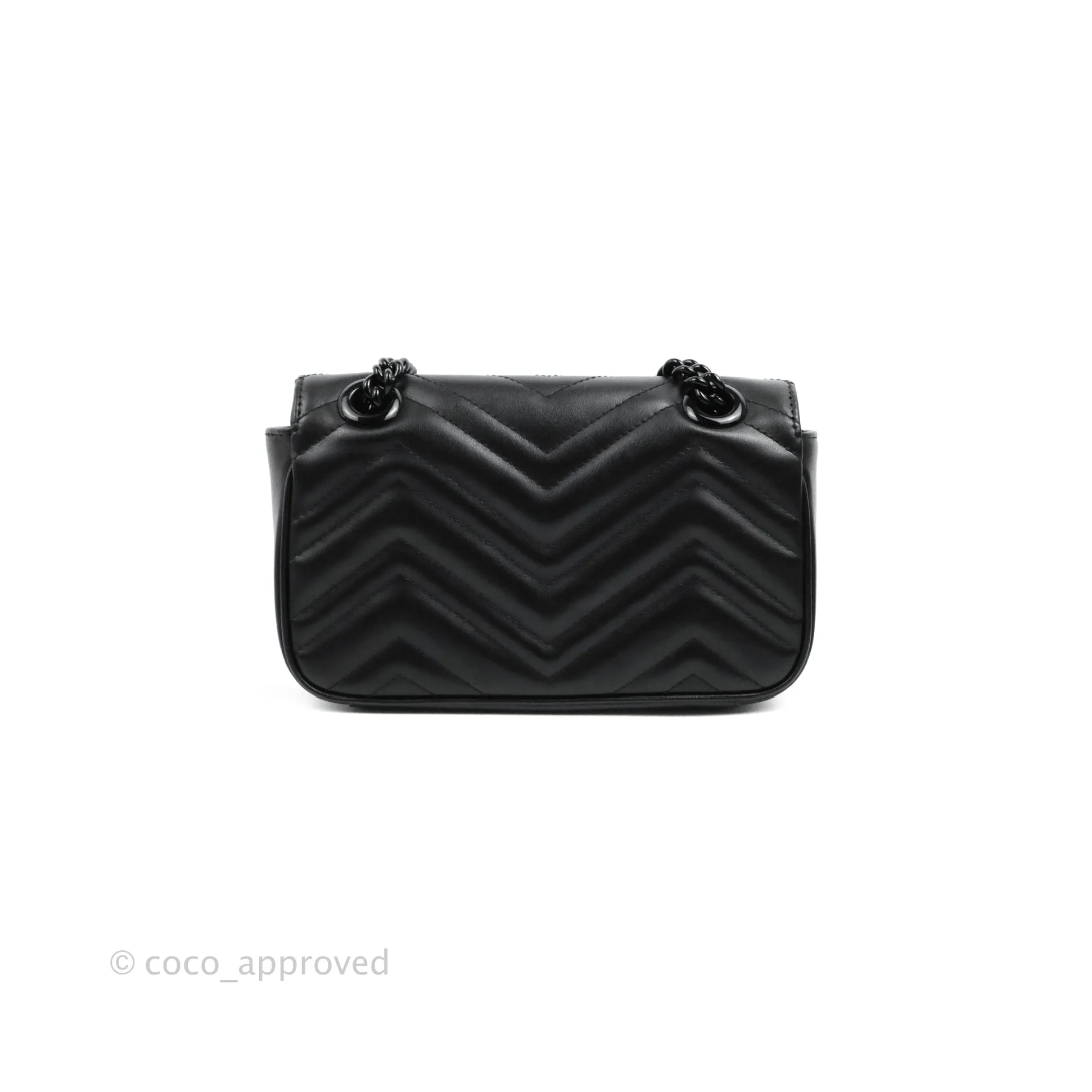 Gucci Chevron GG Marmont Matelass Mini Bag So Black Black Hardware