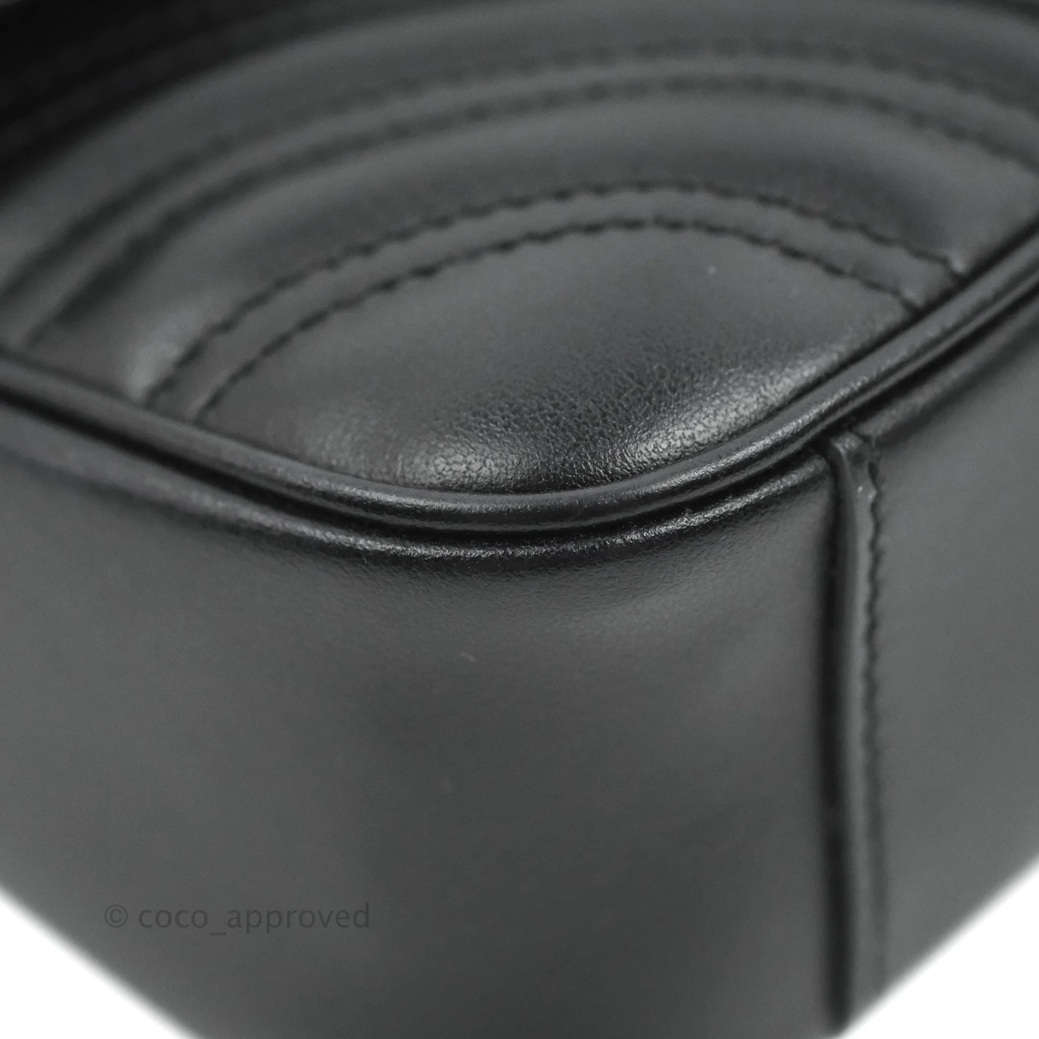 Gucci Chevron GG Marmont Matelass Mini Bag So Black Black Hardware