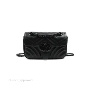 Gucci Chevron GG Marmont Matelass Mini Bag So Black Black Hardware
