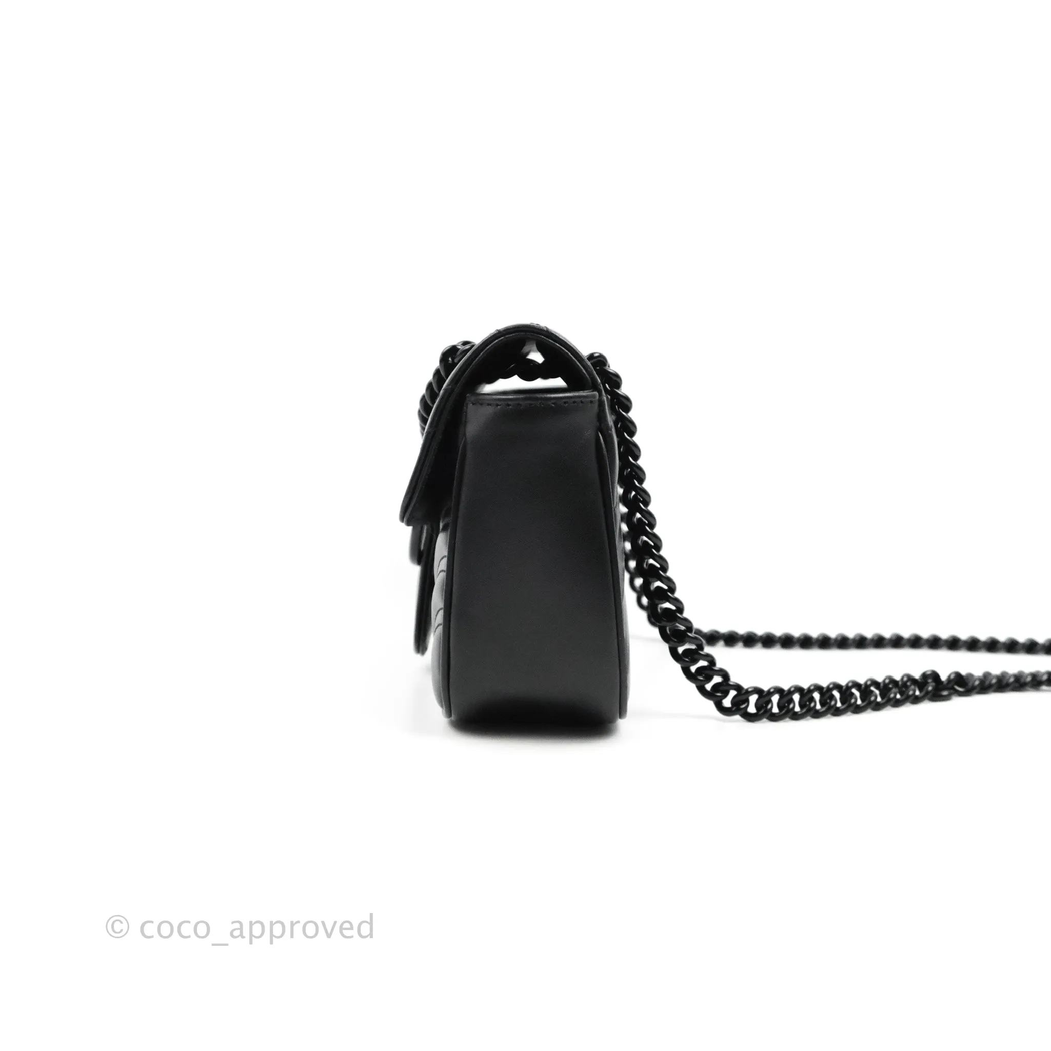 Gucci Chevron GG Marmont Matelass Mini Bag So Black Black Hardware