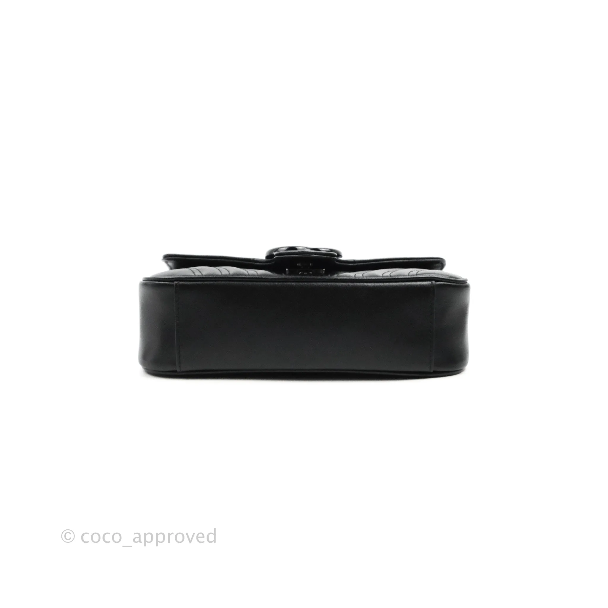 Gucci Chevron GG Marmont Matelass Mini Bag So Black Black Hardware