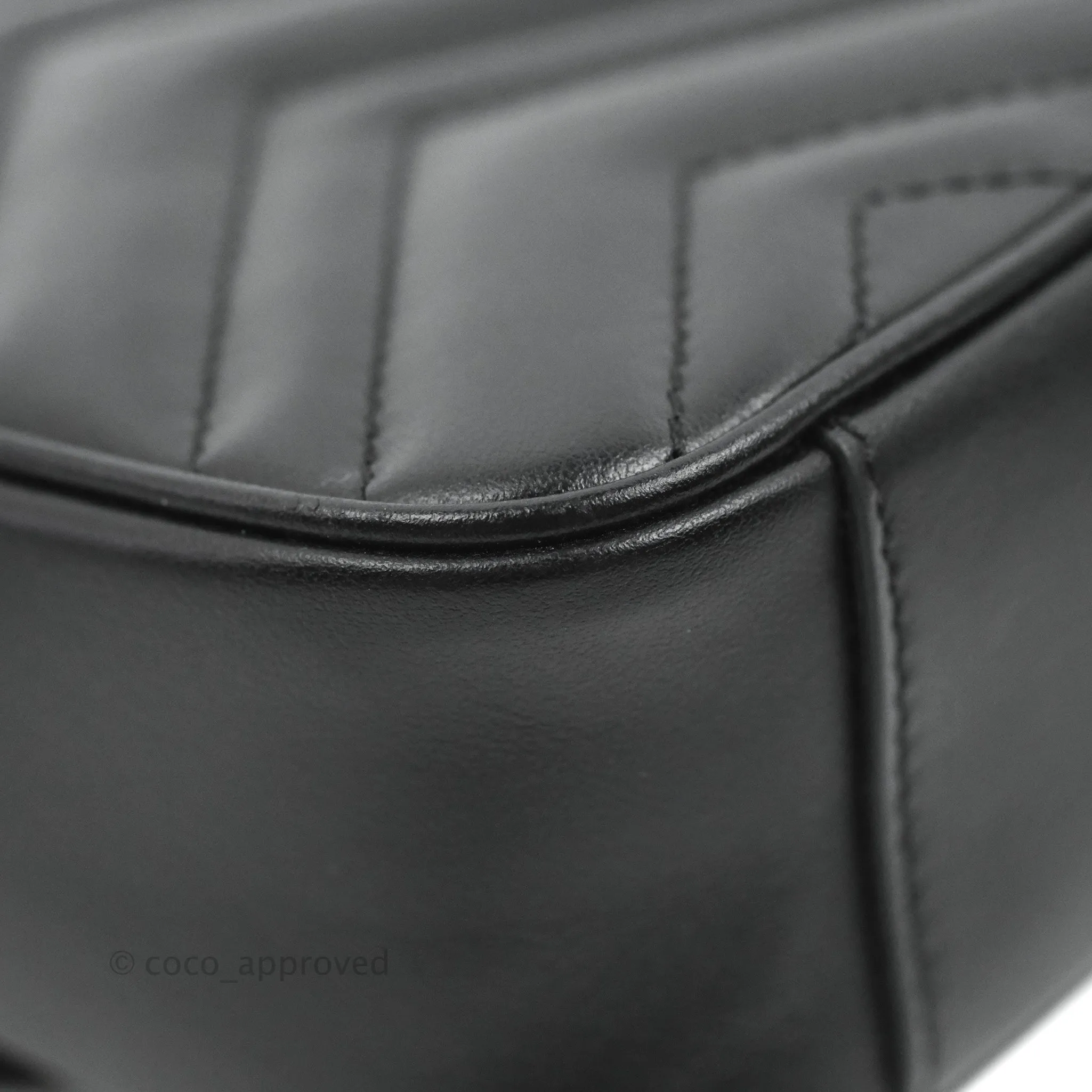 Gucci Chevron GG Marmont Matelass Mini Bag So Black Black Hardware