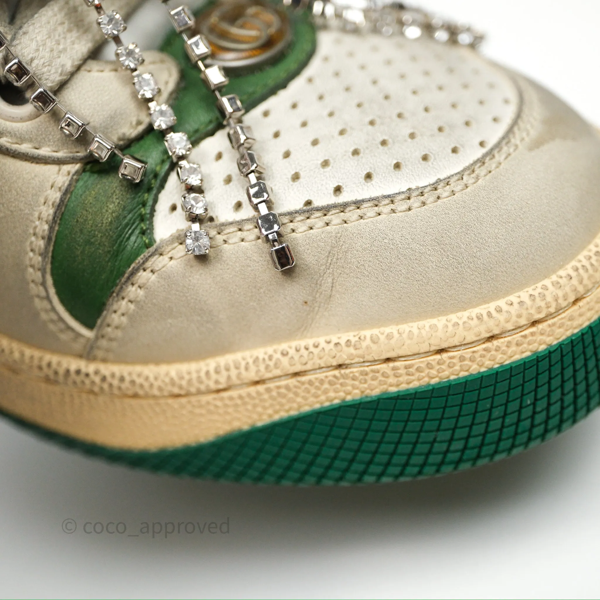 Gucci Crystals Embellished Low Top Sneakers Size 37