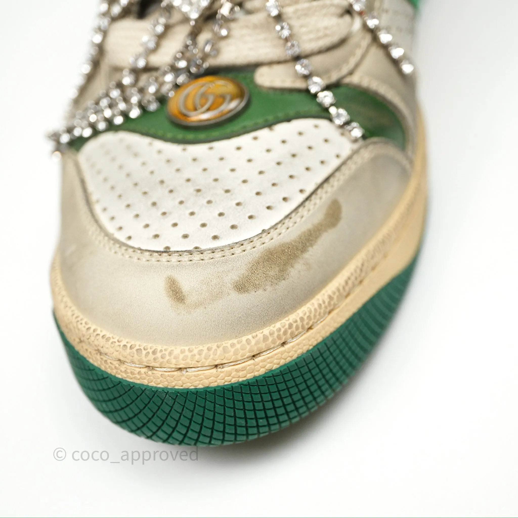 Gucci Crystals Embellished Low Top Sneakers Size 37