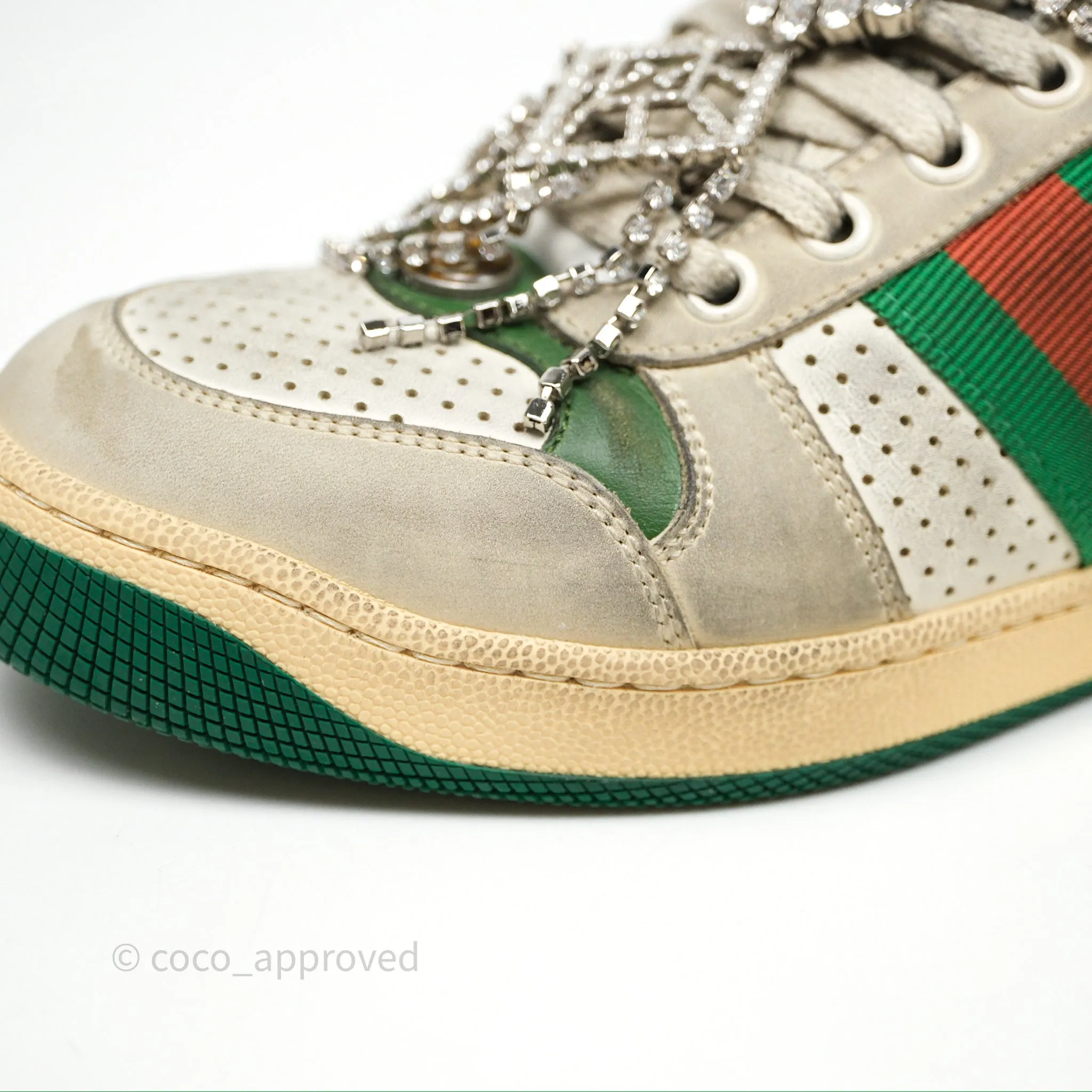Gucci Crystals Embellished Low Top Sneakers Size 37