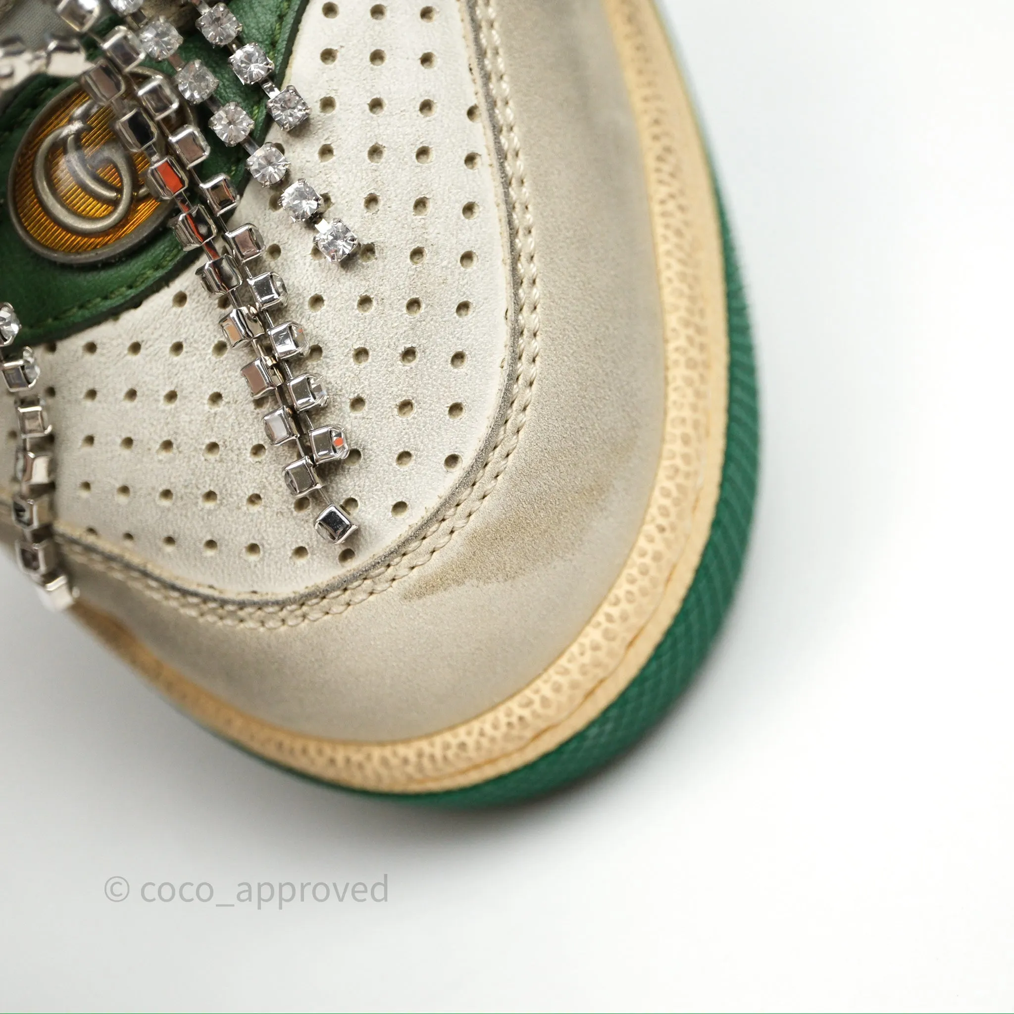 Gucci Crystals Embellished Low Top Sneakers Size 37