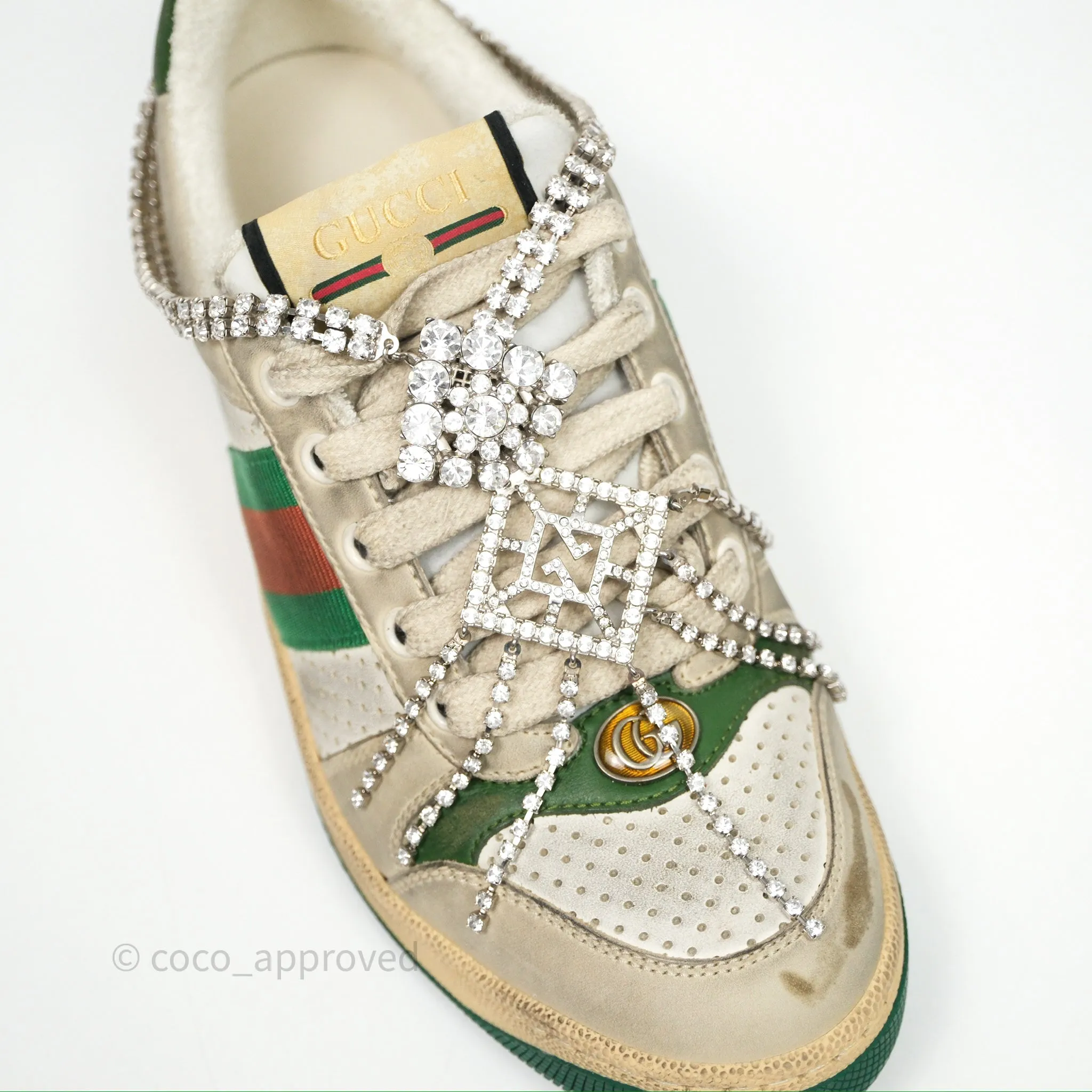 Gucci Crystals Embellished Low Top Sneakers Size 37