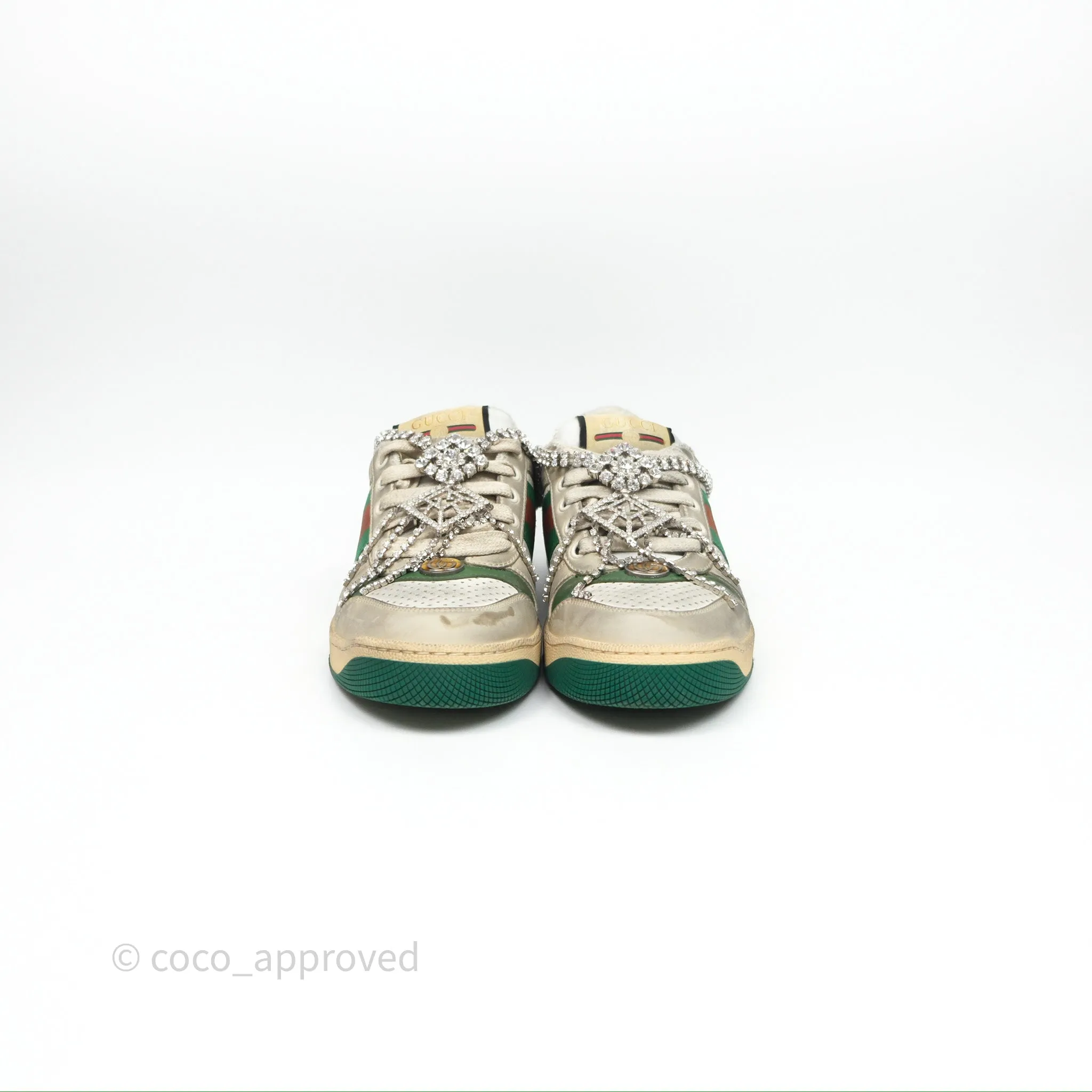 Gucci Crystals Embellished Low Top Sneakers Size 37
