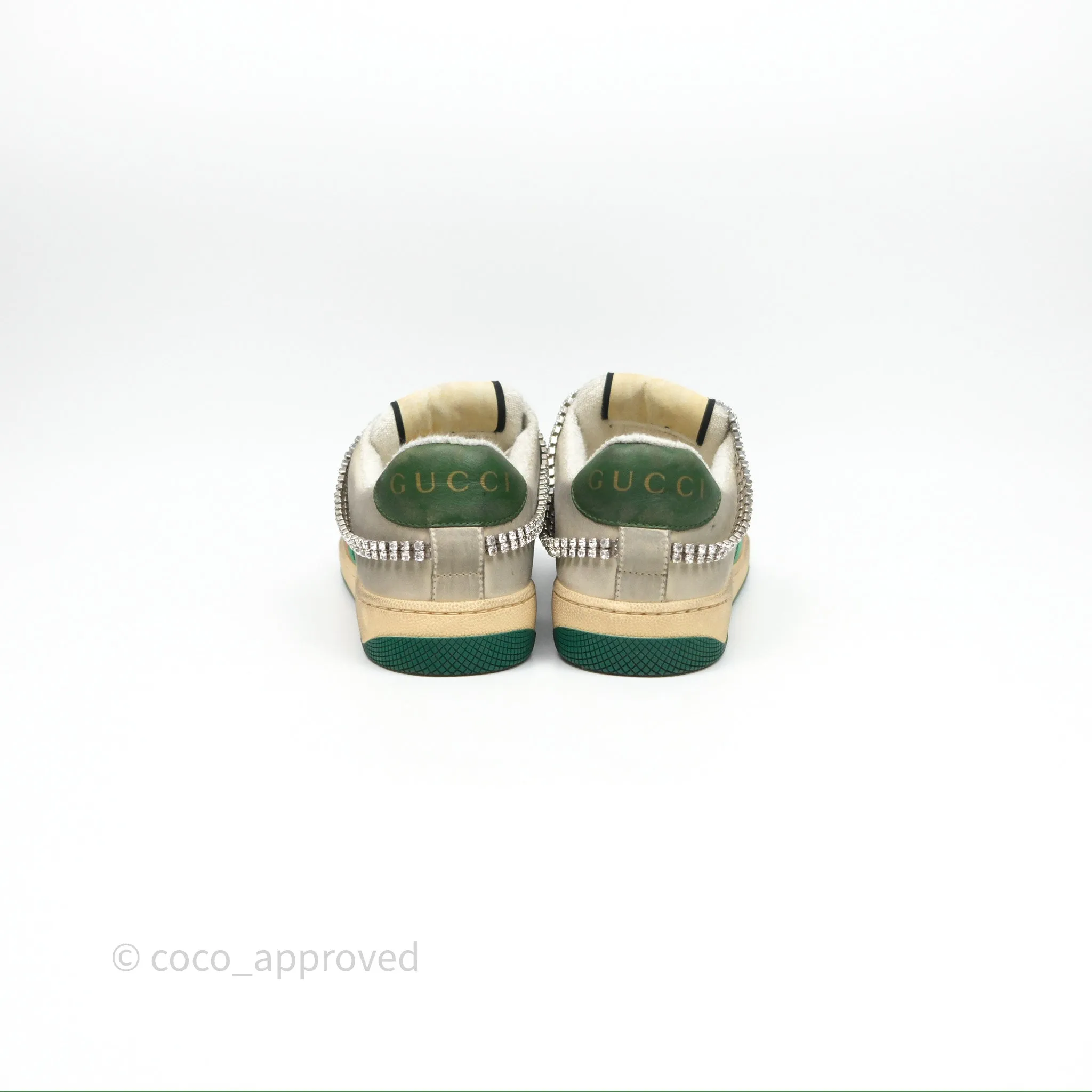 Gucci Crystals Embellished Low Top Sneakers Size 37