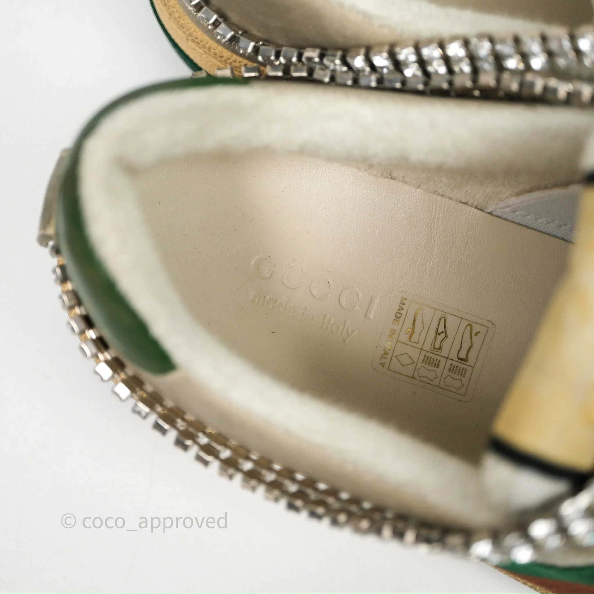 Gucci Crystals Embellished Low Top Sneakers Size 37