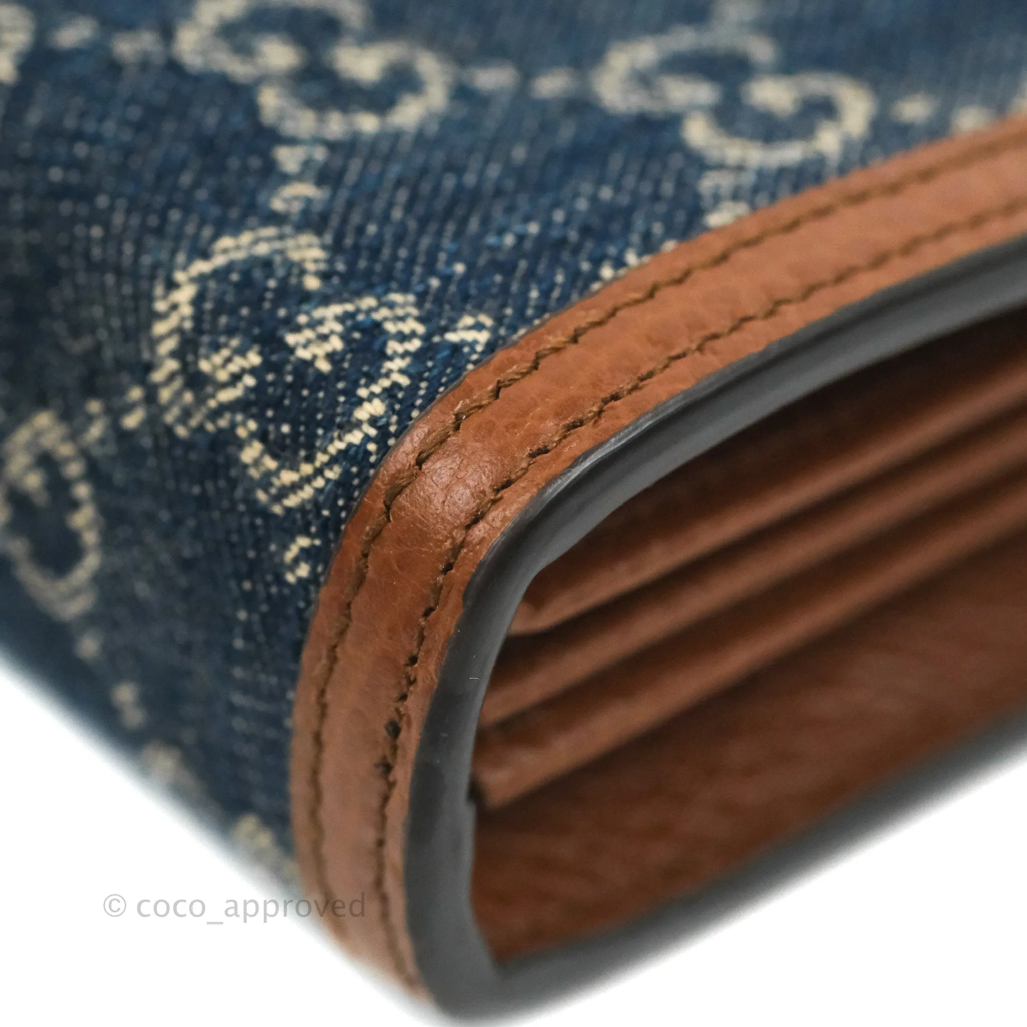 Gucci Denim GG Monogram Mini Dionysus Chain Wallet
