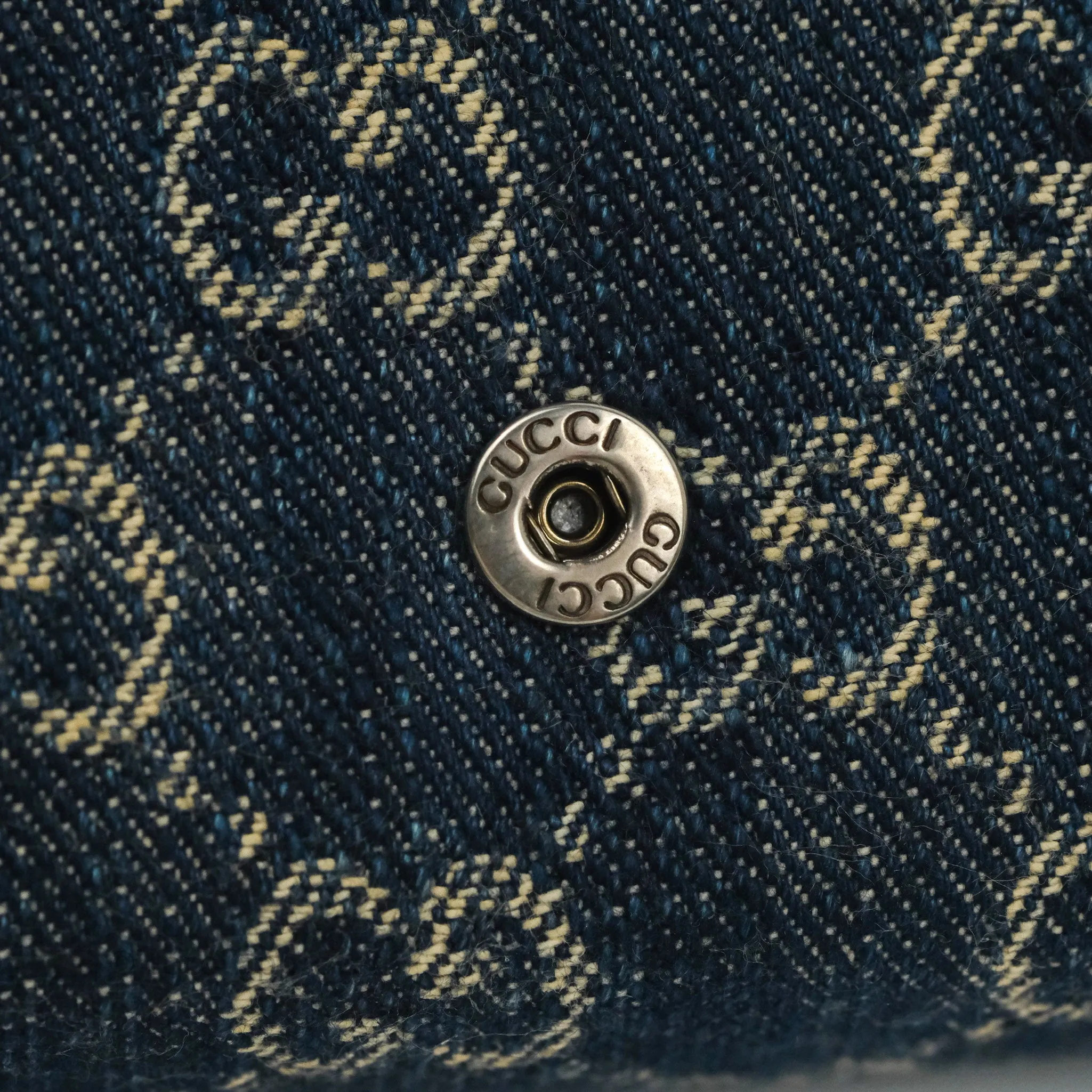 Gucci Denim GG Monogram Mini Dionysus Chain Wallet