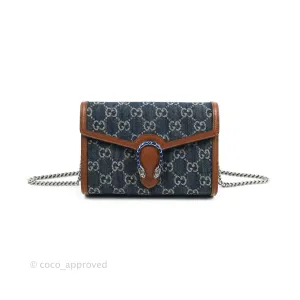 Gucci Denim GG Monogram Mini Dionysus Chain Wallet