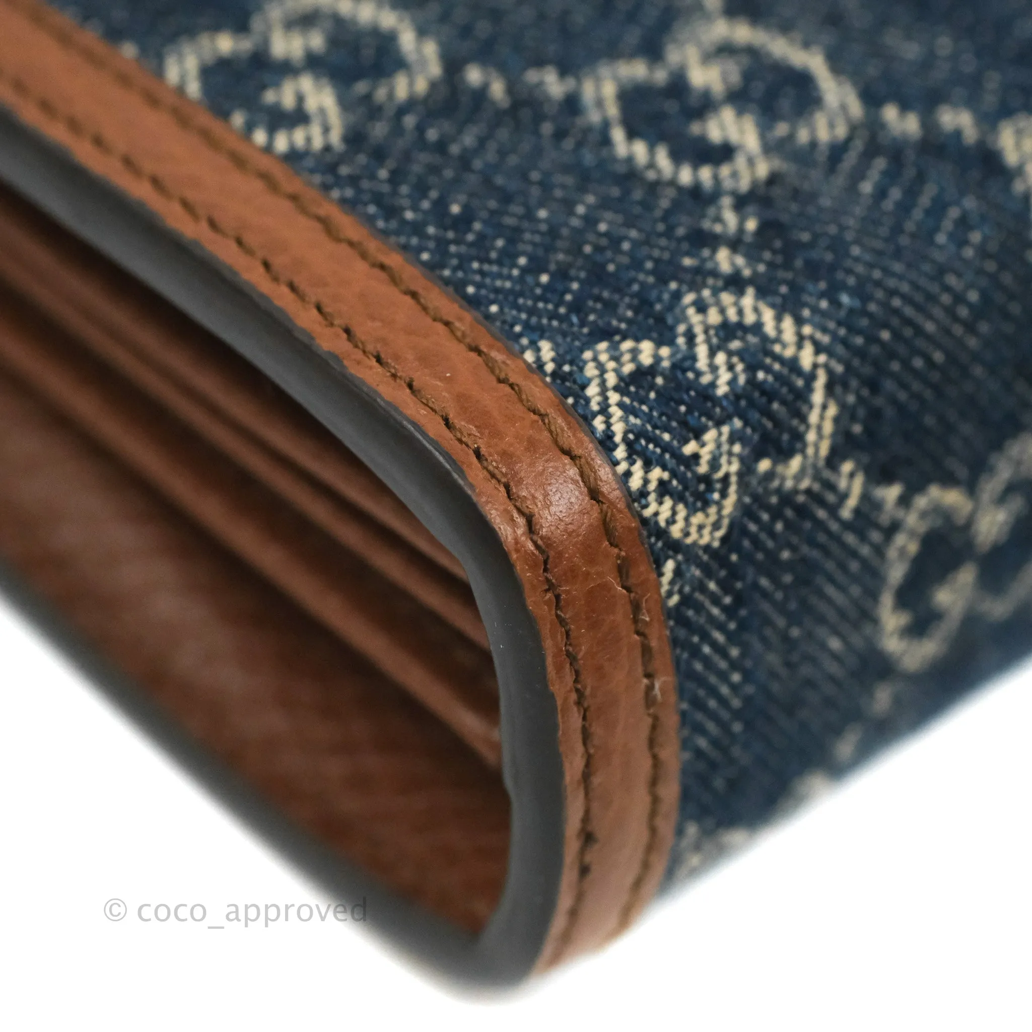 Gucci Denim GG Monogram Mini Dionysus Chain Wallet