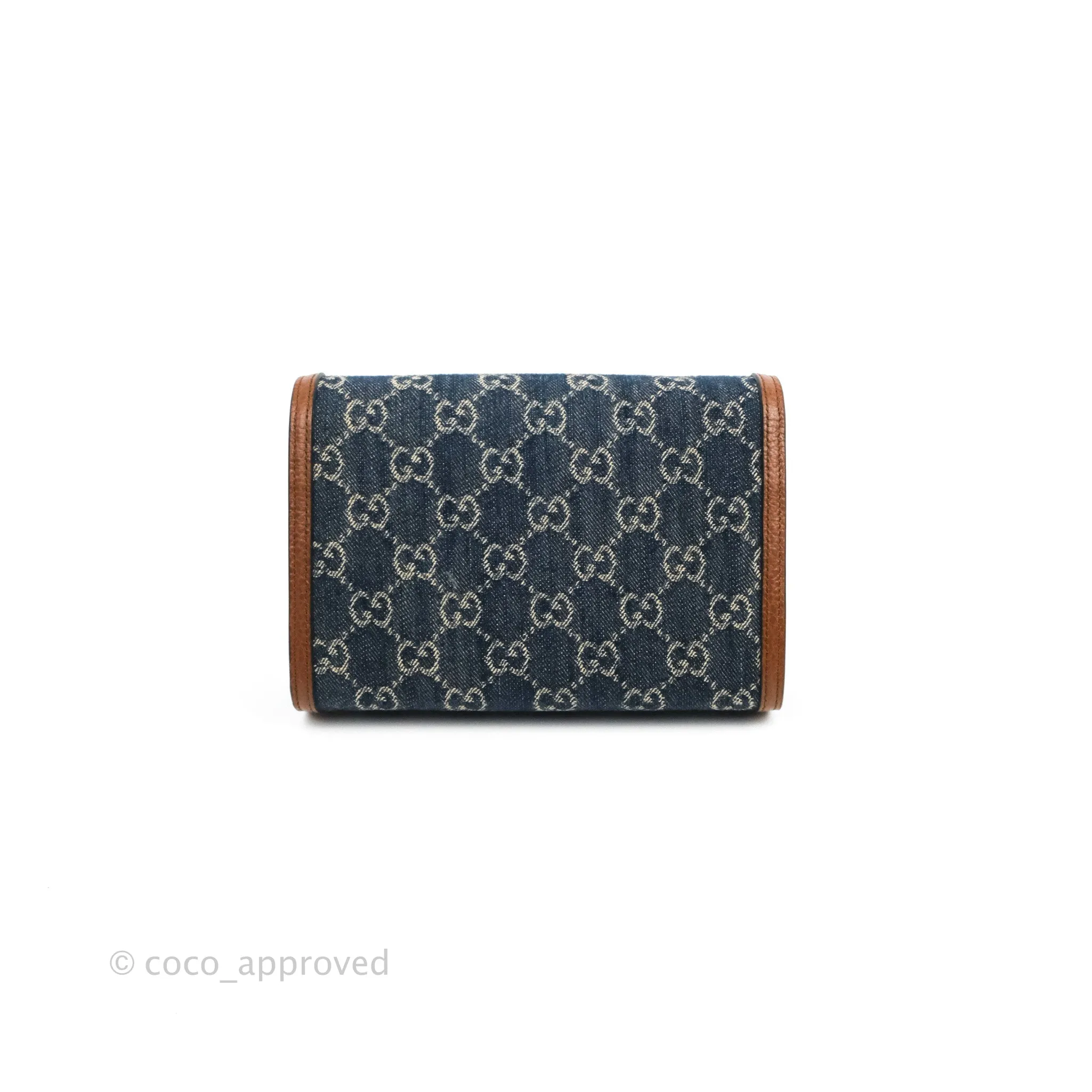 Gucci Denim GG Monogram Mini Dionysus Chain Wallet