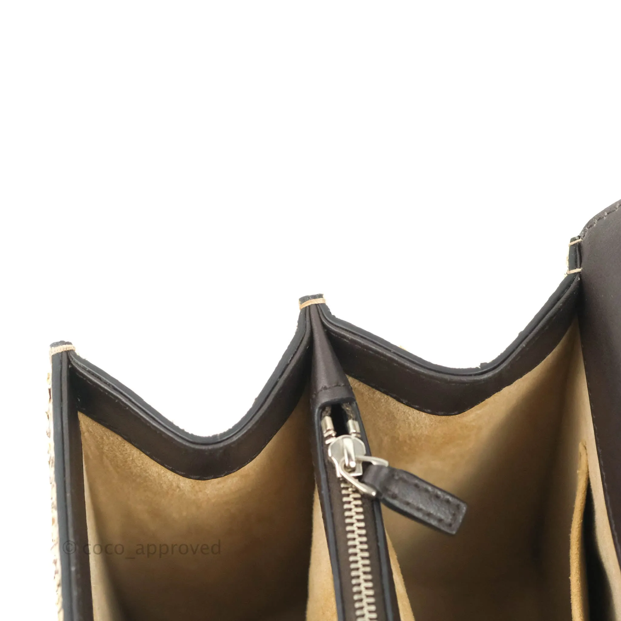 Gucci Dionysus Bamboo Top Handle Bag Embroidered Python Medium