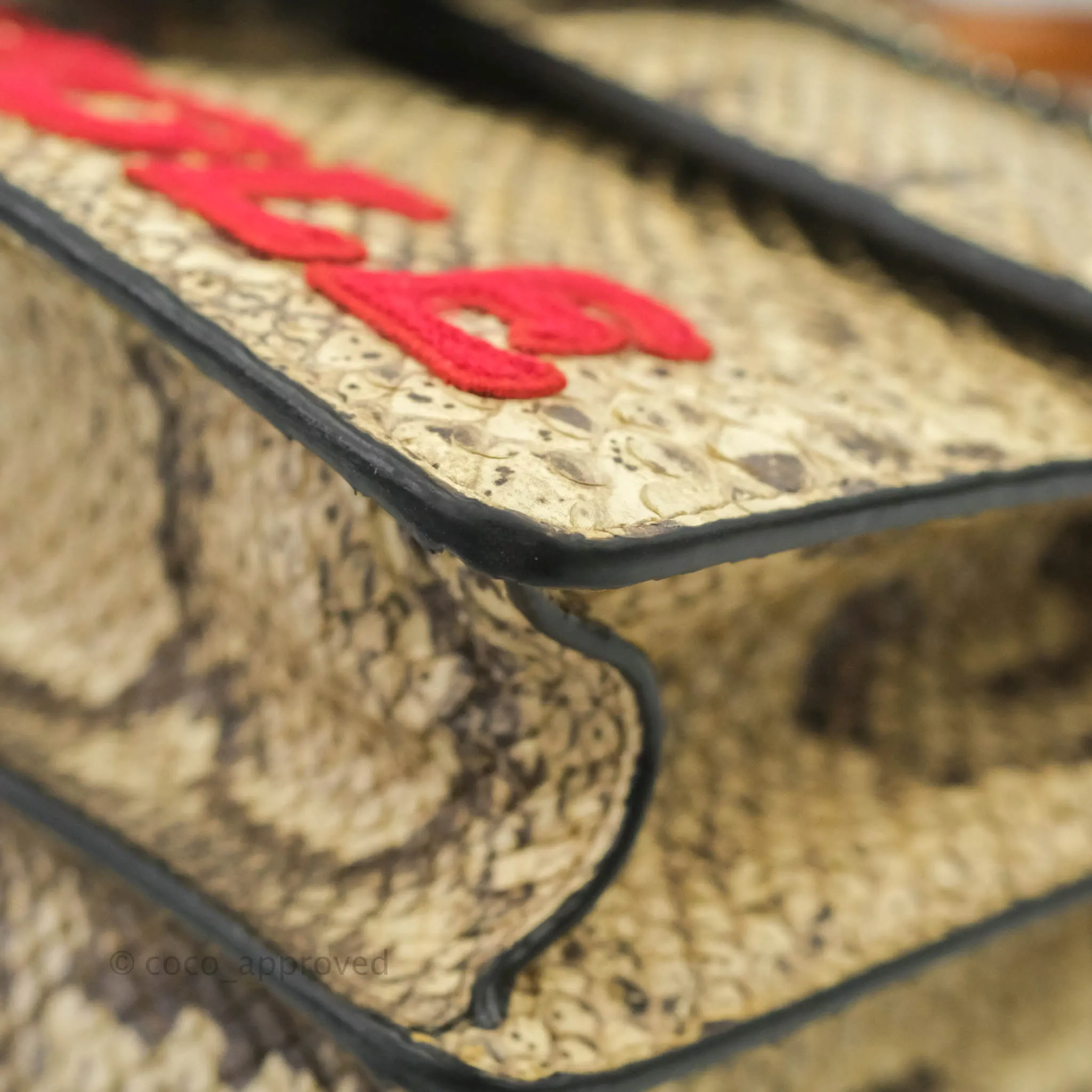 Gucci Dionysus Bamboo Top Handle Bag Embroidered Python Medium
